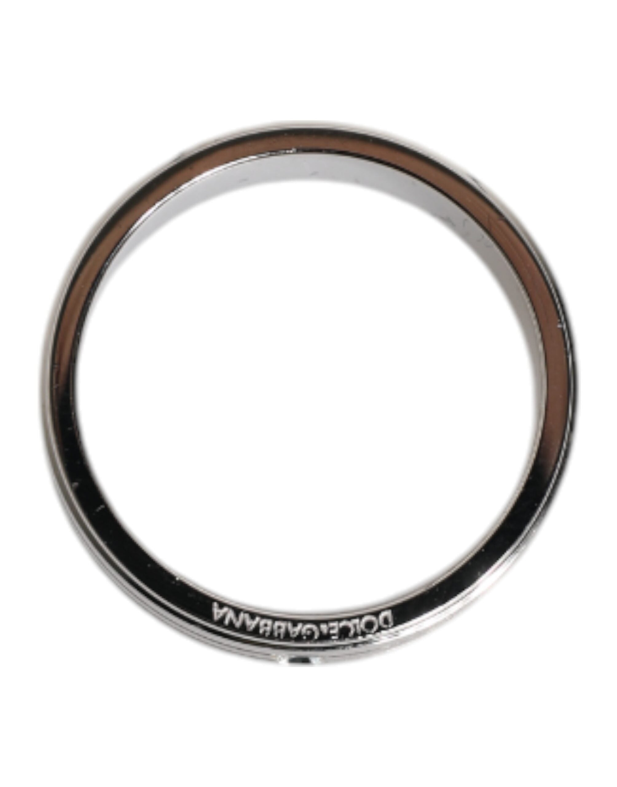 Dolce &amp; Gabbana – Silberfarbener Ring aus Messing mit klarem Kristall und DG-Logo