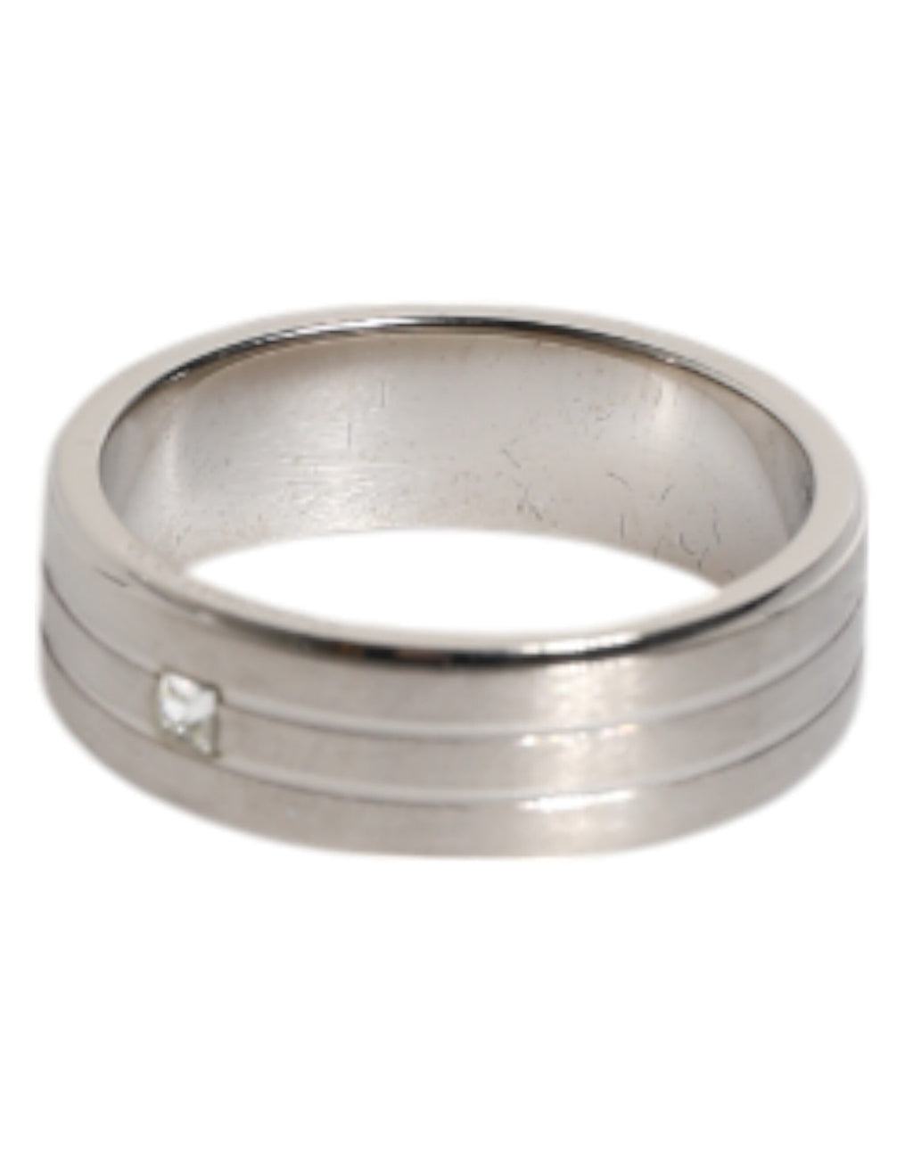 Dolce &amp; Gabbana – Silberfarbener Ring aus Messing mit klarem Kristall und DG-Logo