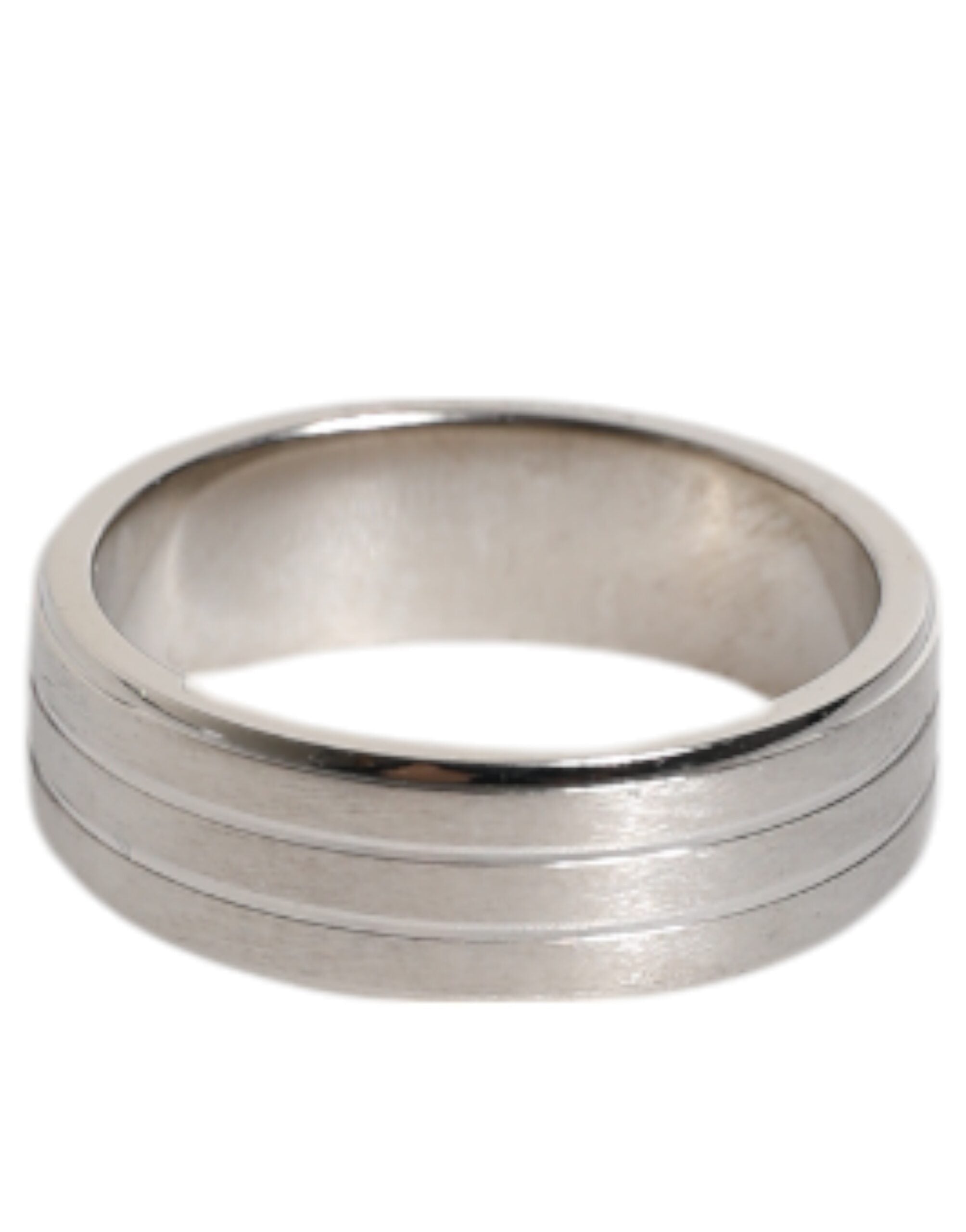 Dolce &amp; Gabbana – Silberfarbener Ring aus Messing mit klarem Kristall und DG-Logo
