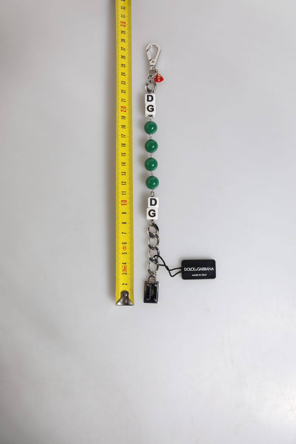 Dolce &amp; Gabbana – Silberfarbenes Charm-Armband mit Würfel-Logo aus Messing