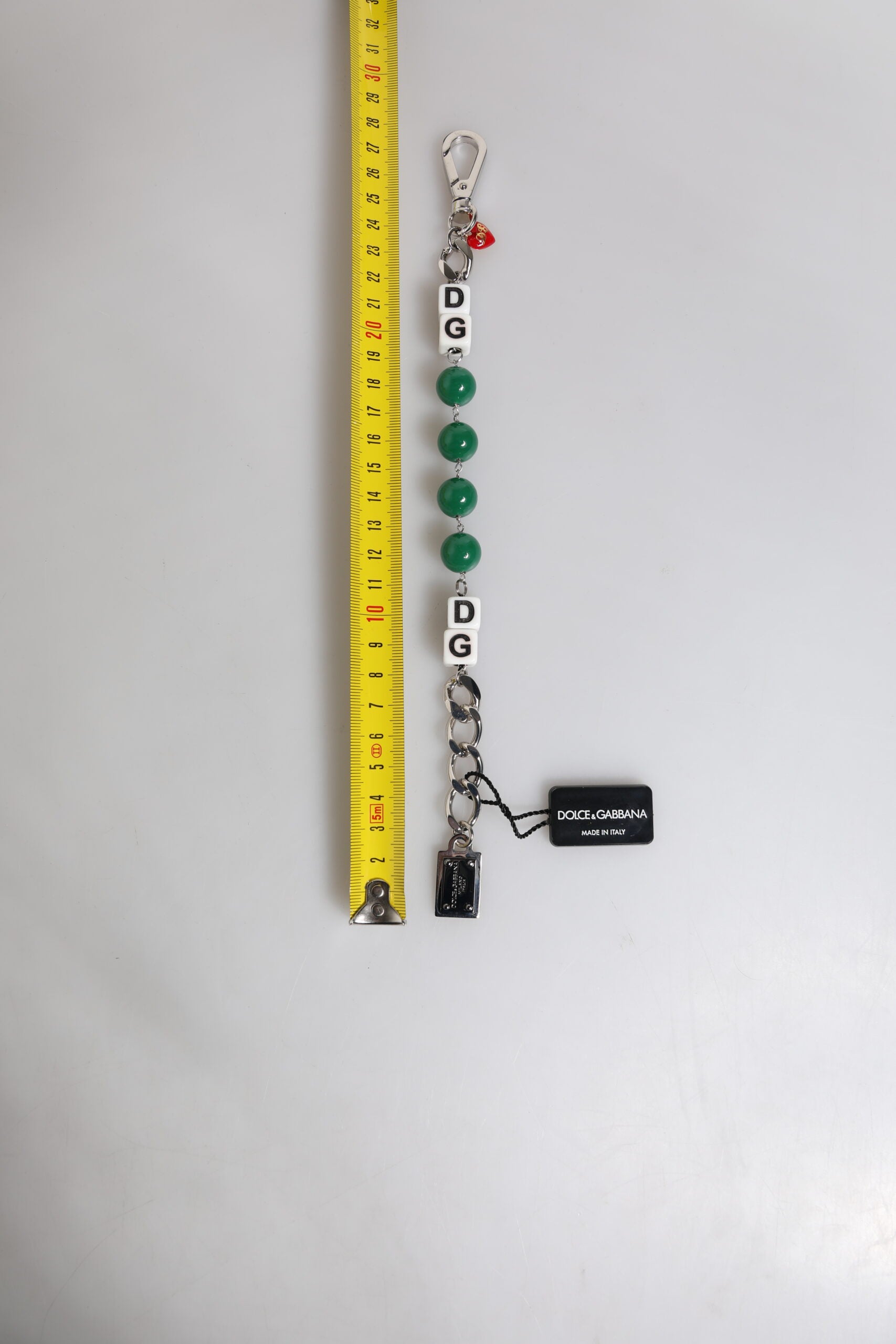 Dolce &amp; Gabbana – Silberfarbenes Charm-Armband mit Würfel-Logo aus Messing