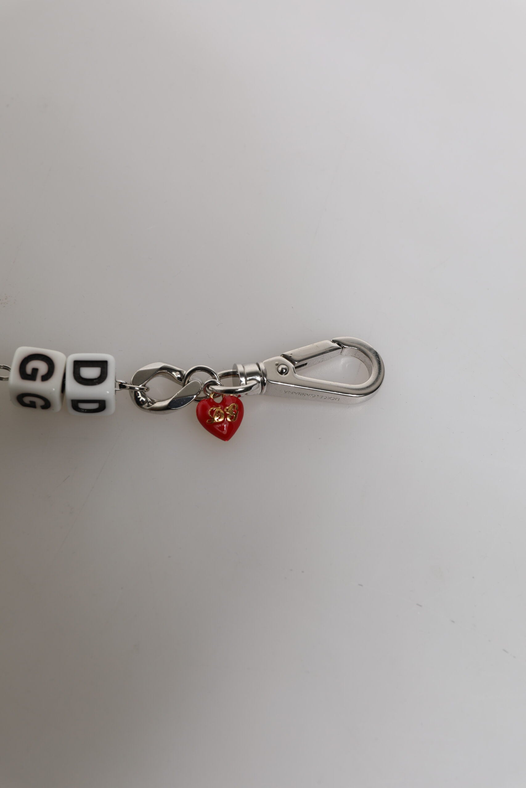 Dolce &amp; Gabbana – Silberfarbenes Charm-Armband mit Würfel-Logo aus Messing