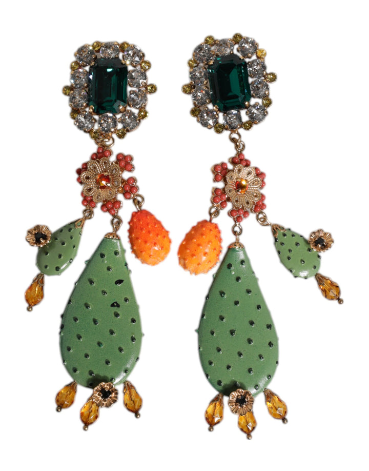 Dolce &amp; Gabbana – Clip-on-Ohrringe mit grünem Kaktus-Kristall