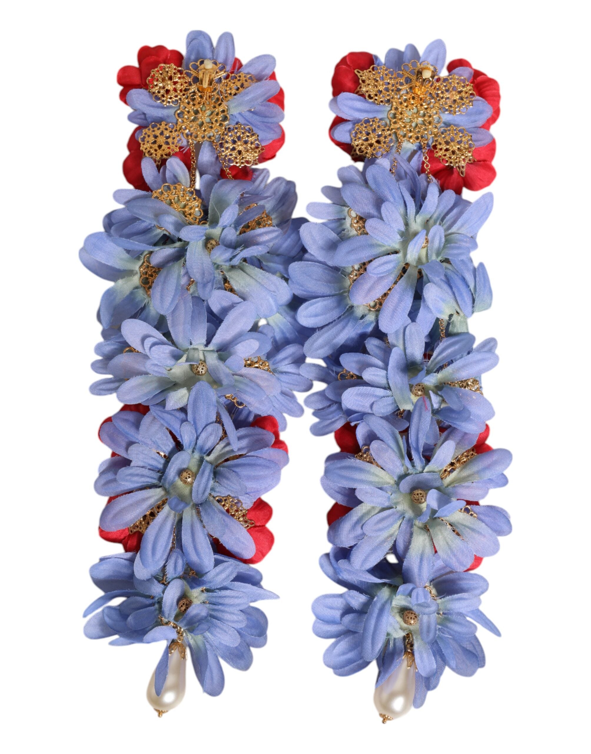 Dolce &amp; Gabbana – Ohrclips aus goldfarbenem Messing mit floralem Kristall