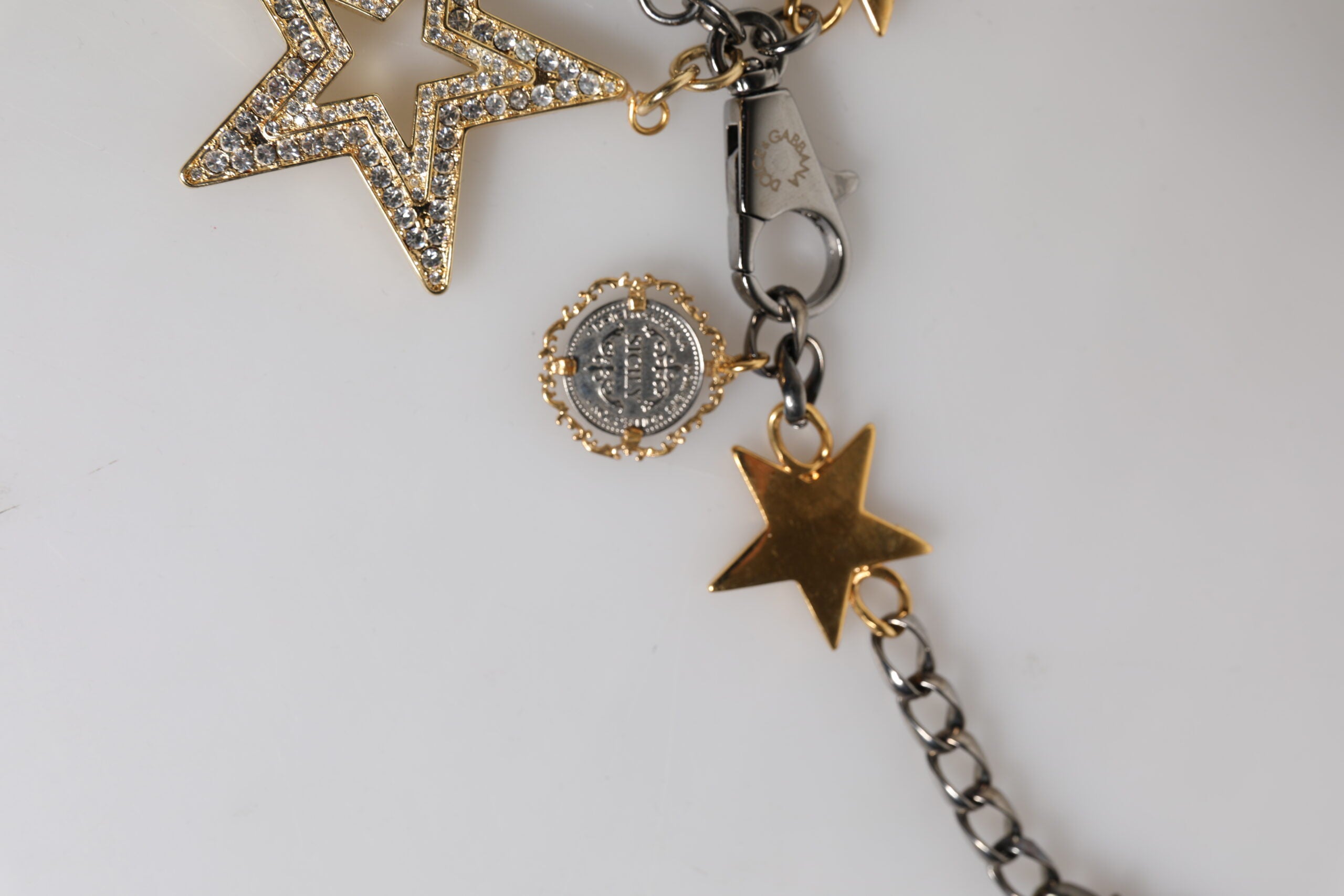 Dolce &amp; Gabbana – Taillenkettengürtel mit Verzierung aus silber-goldenem Messing