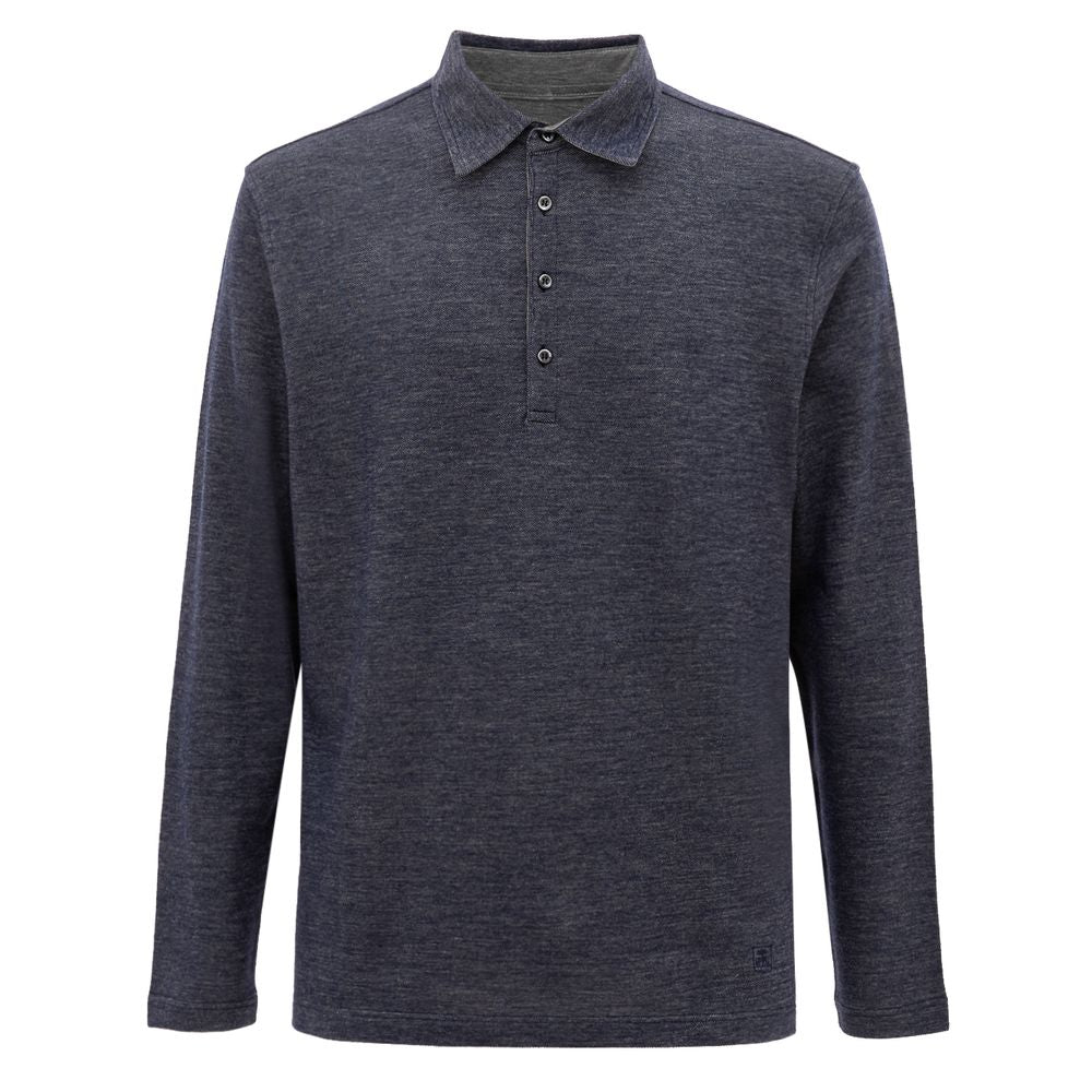 Blaues Poloshirt aus Wolle von Corneliani