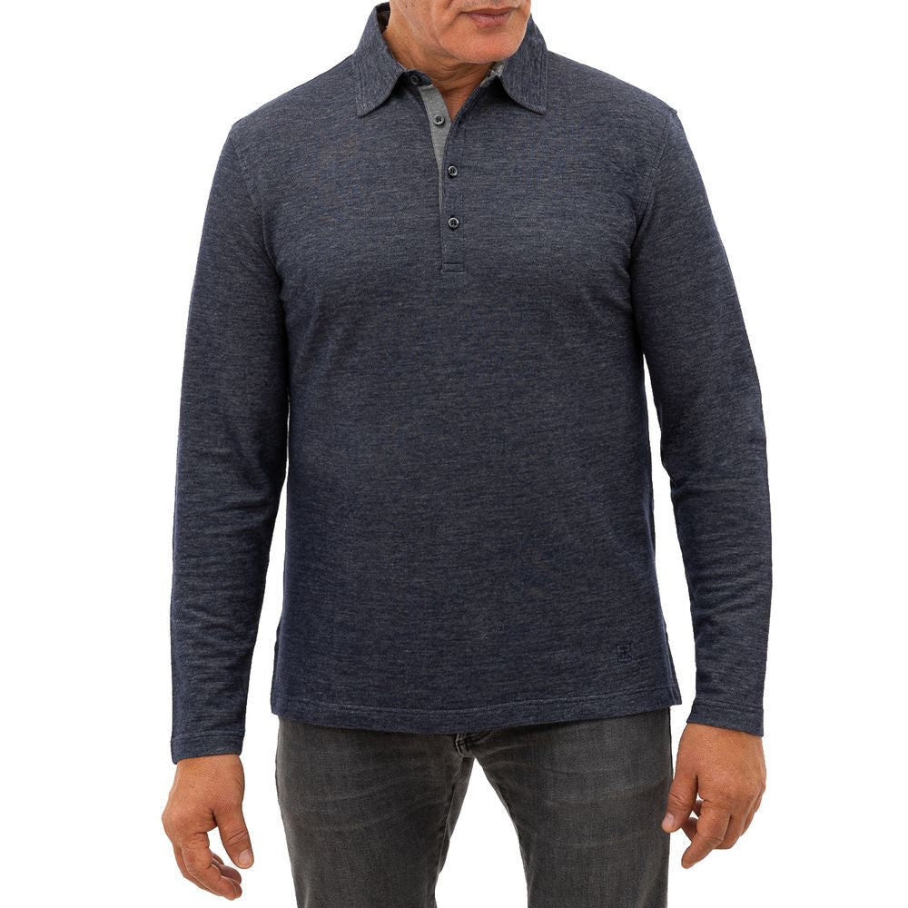 Blaues Poloshirt aus Wolle von Corneliani