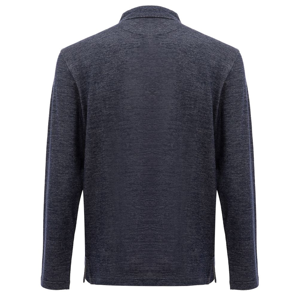 Blaues Poloshirt aus Wolle von Corneliani