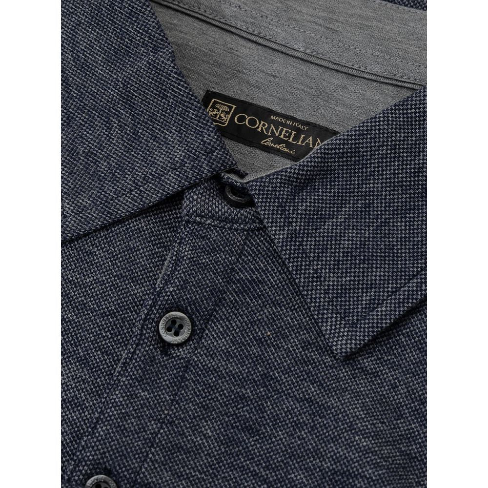 Blaues Poloshirt aus Wolle von Corneliani