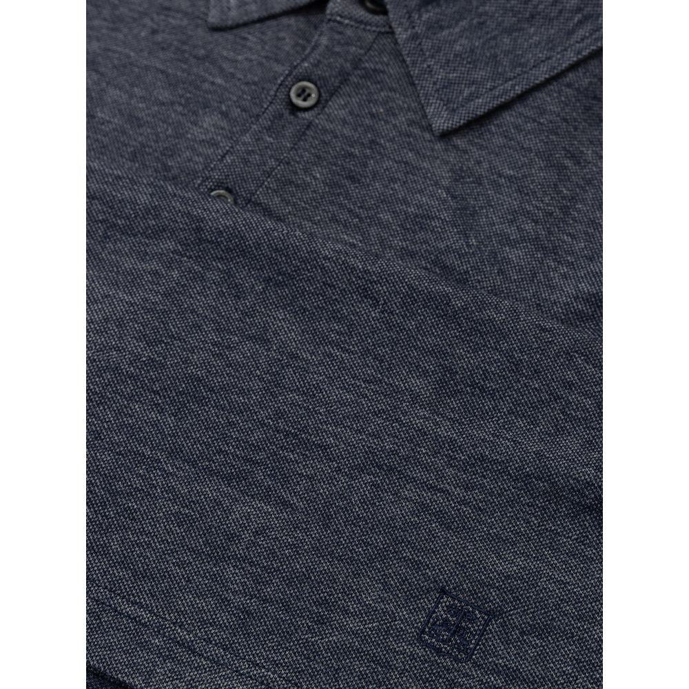 Blaues Poloshirt aus Wolle von Corneliani