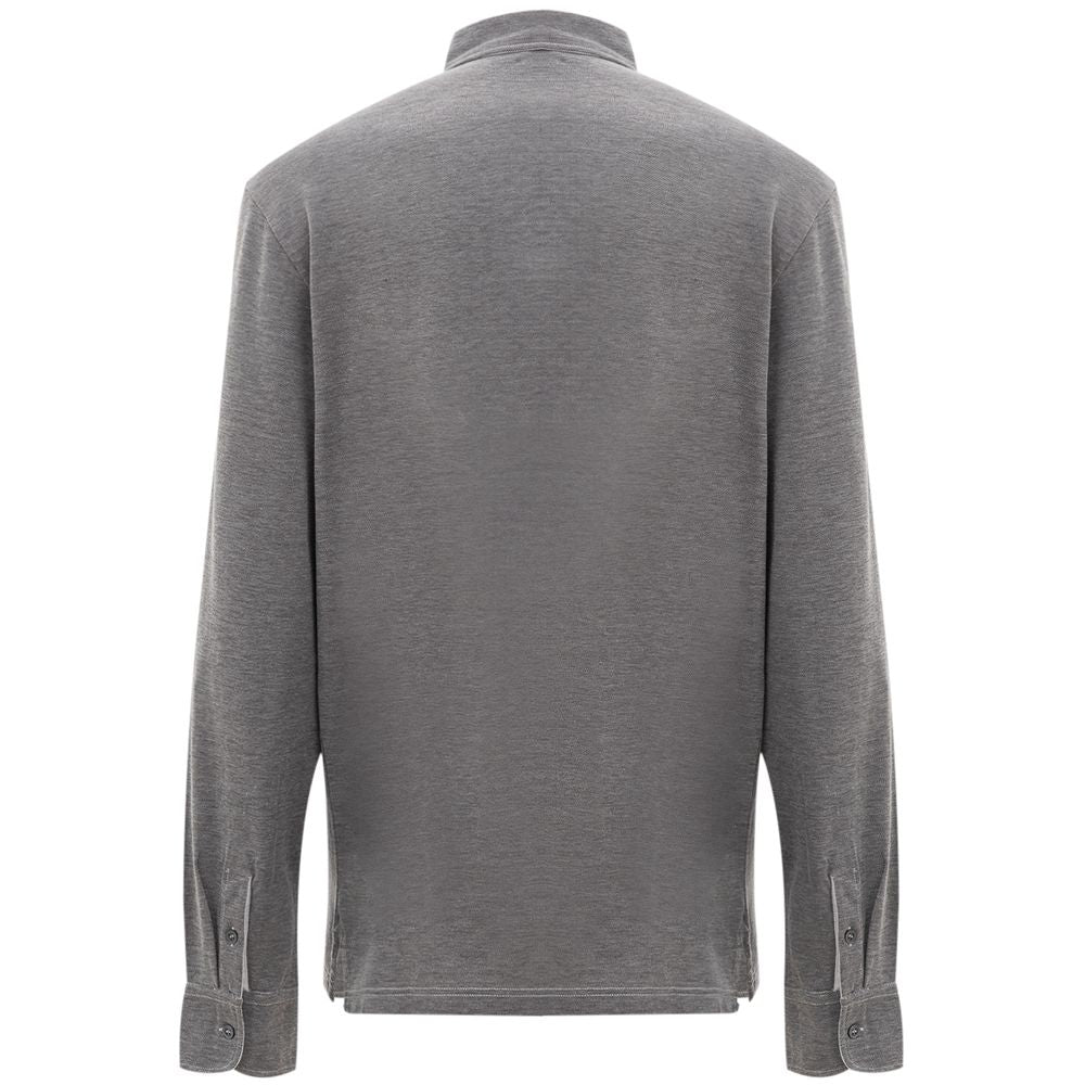 Corneliani Poloshirt aus grauer Baumwolle
