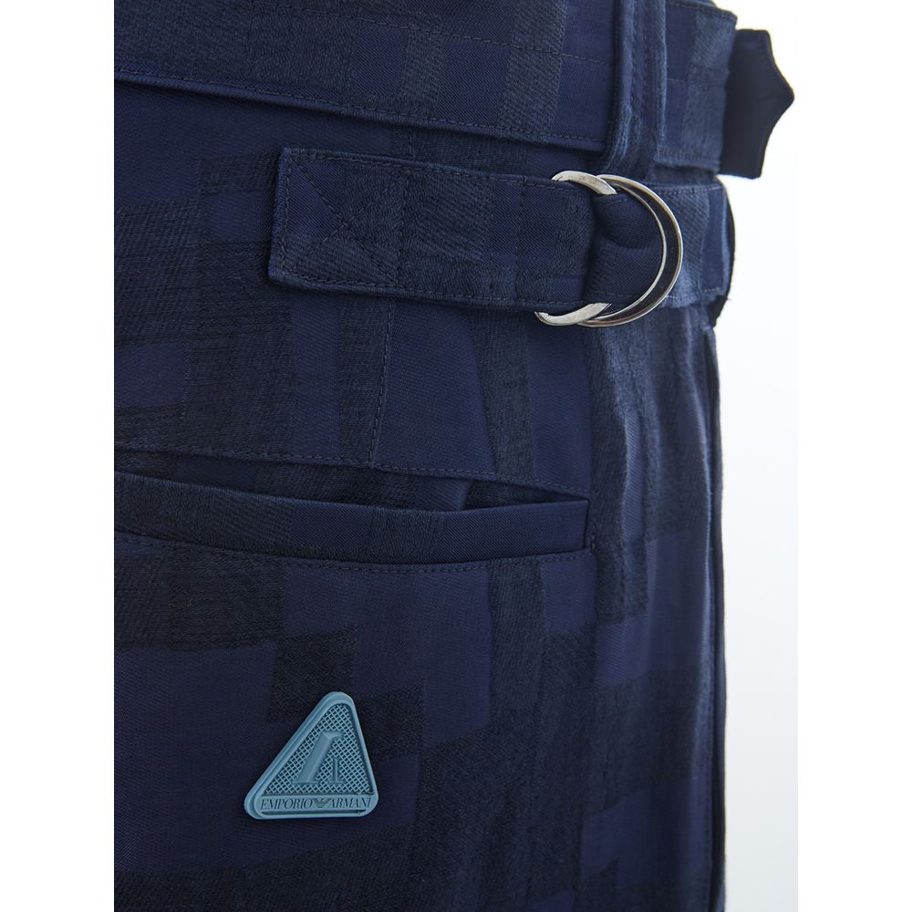 Emporio Armani – Blaue Leinenjeans und -hose