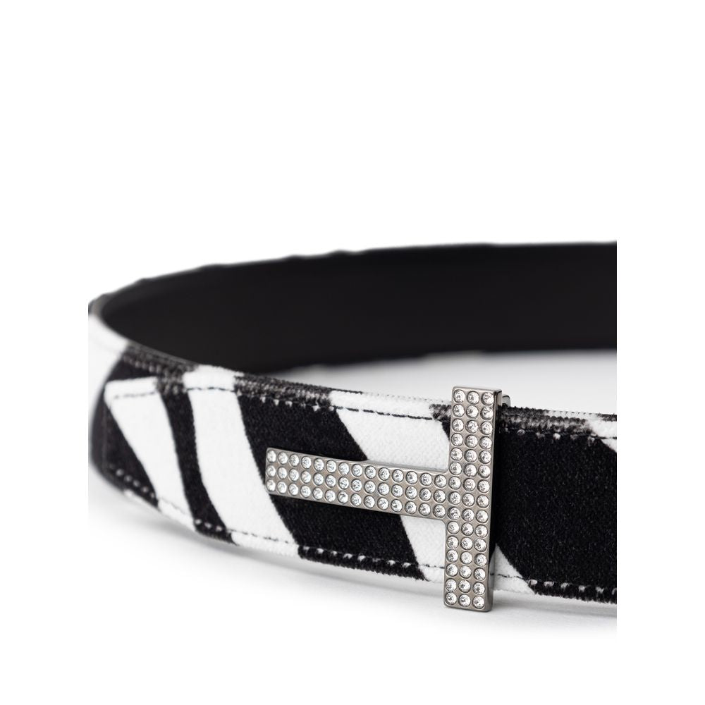 Schwarz-weißer Ledergürtel von Tom Ford