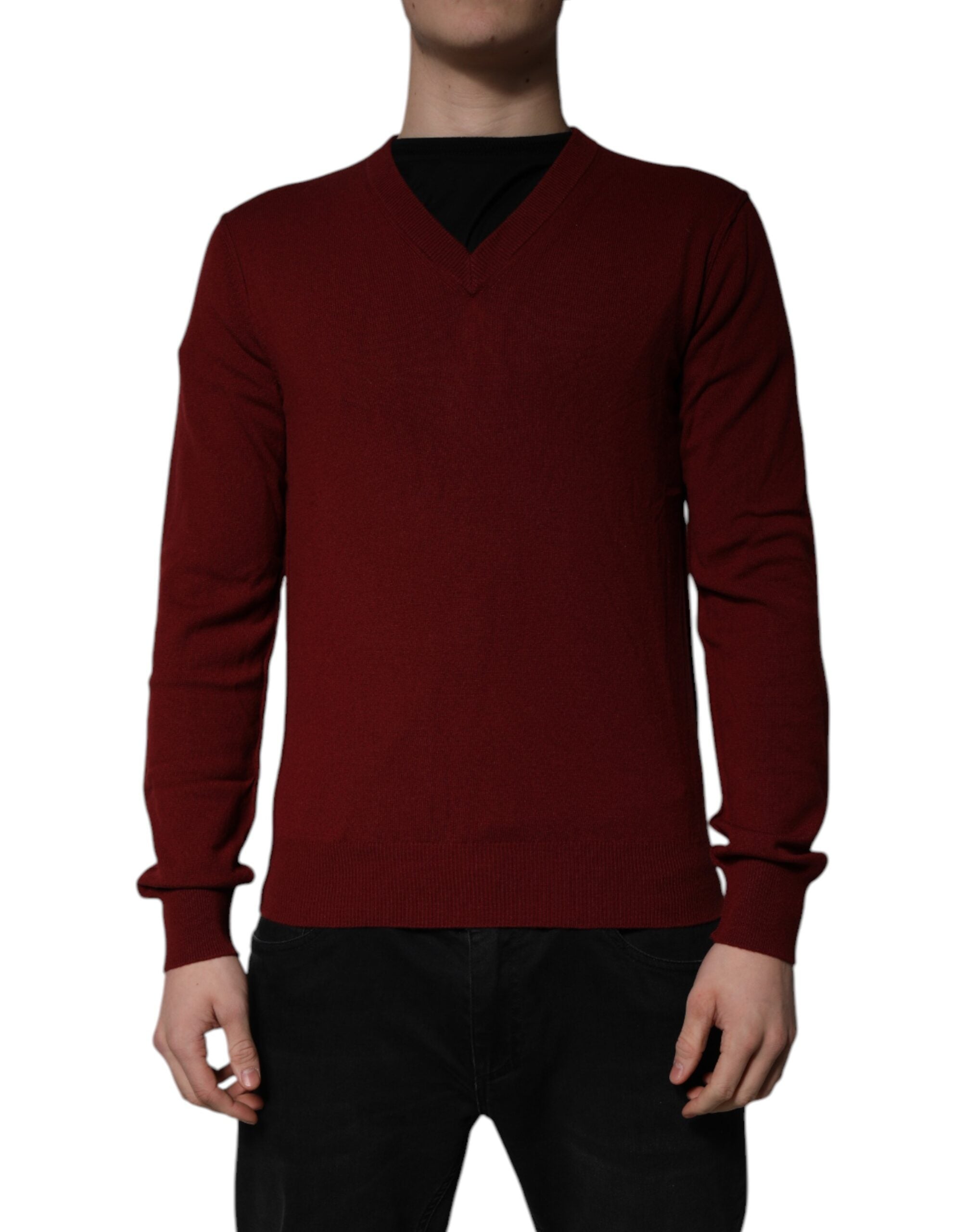 Dolce &amp; Gabbana Kaschmirpullover mit V-Ausschnitt für Herren, kastanienbraun