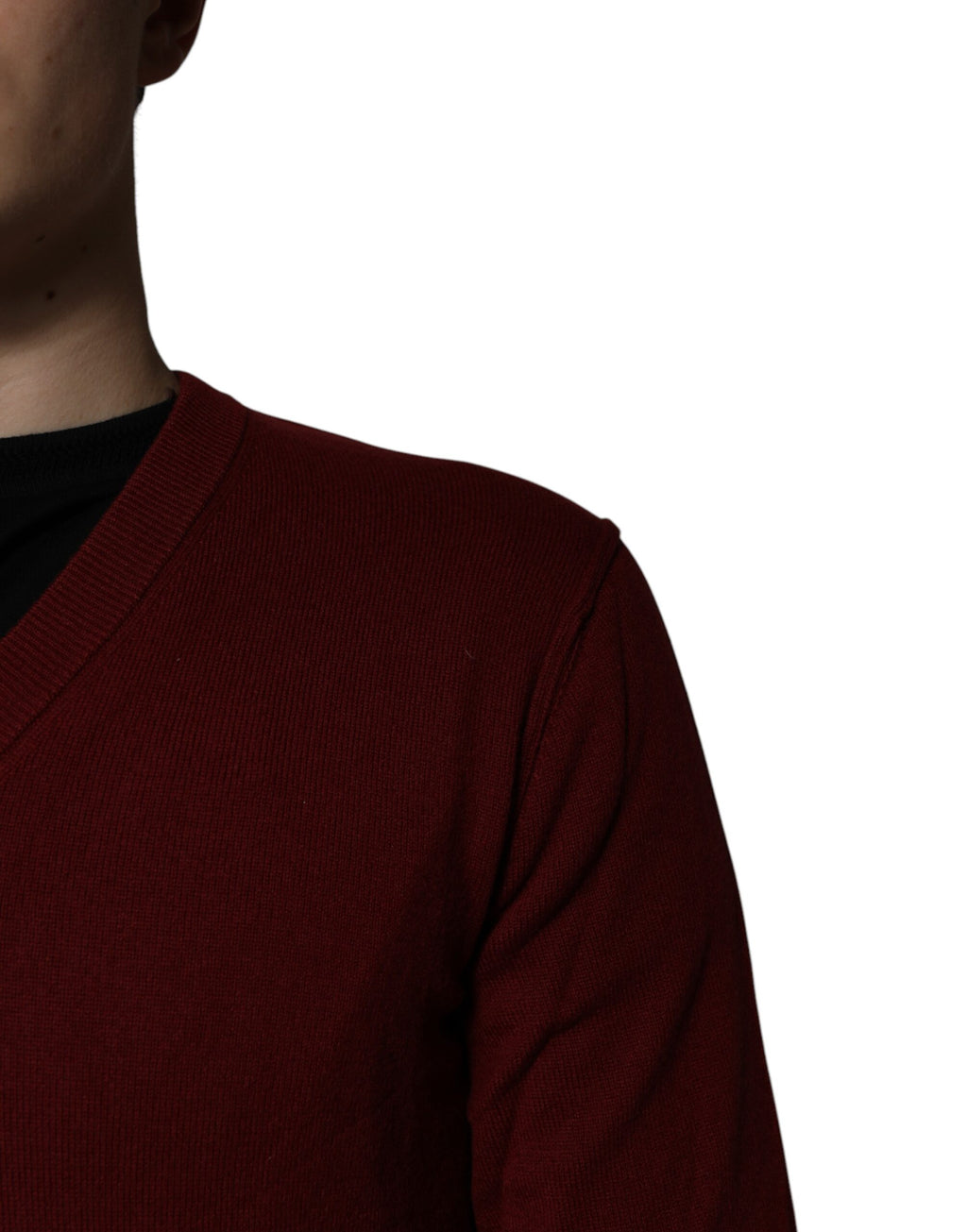 Dolce &amp; Gabbana Kaschmirpullover mit V-Ausschnitt für Herren, kastanienbraun