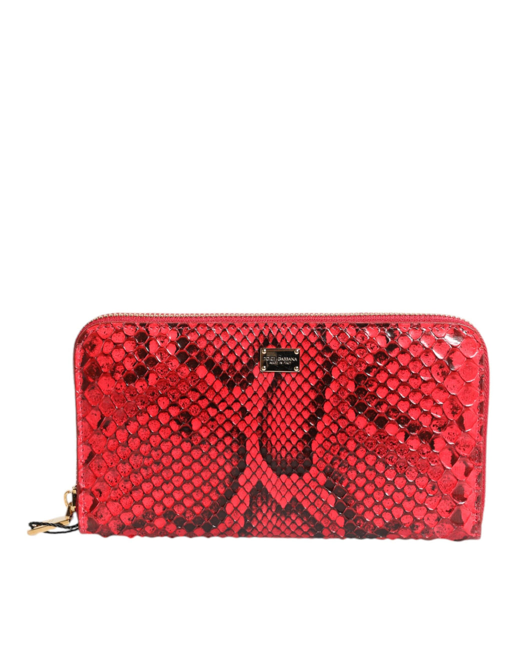 Dolce &amp; Gabbana – Continental Clutch aus rotem Exotenleder mit Rundum-Reißverschluss