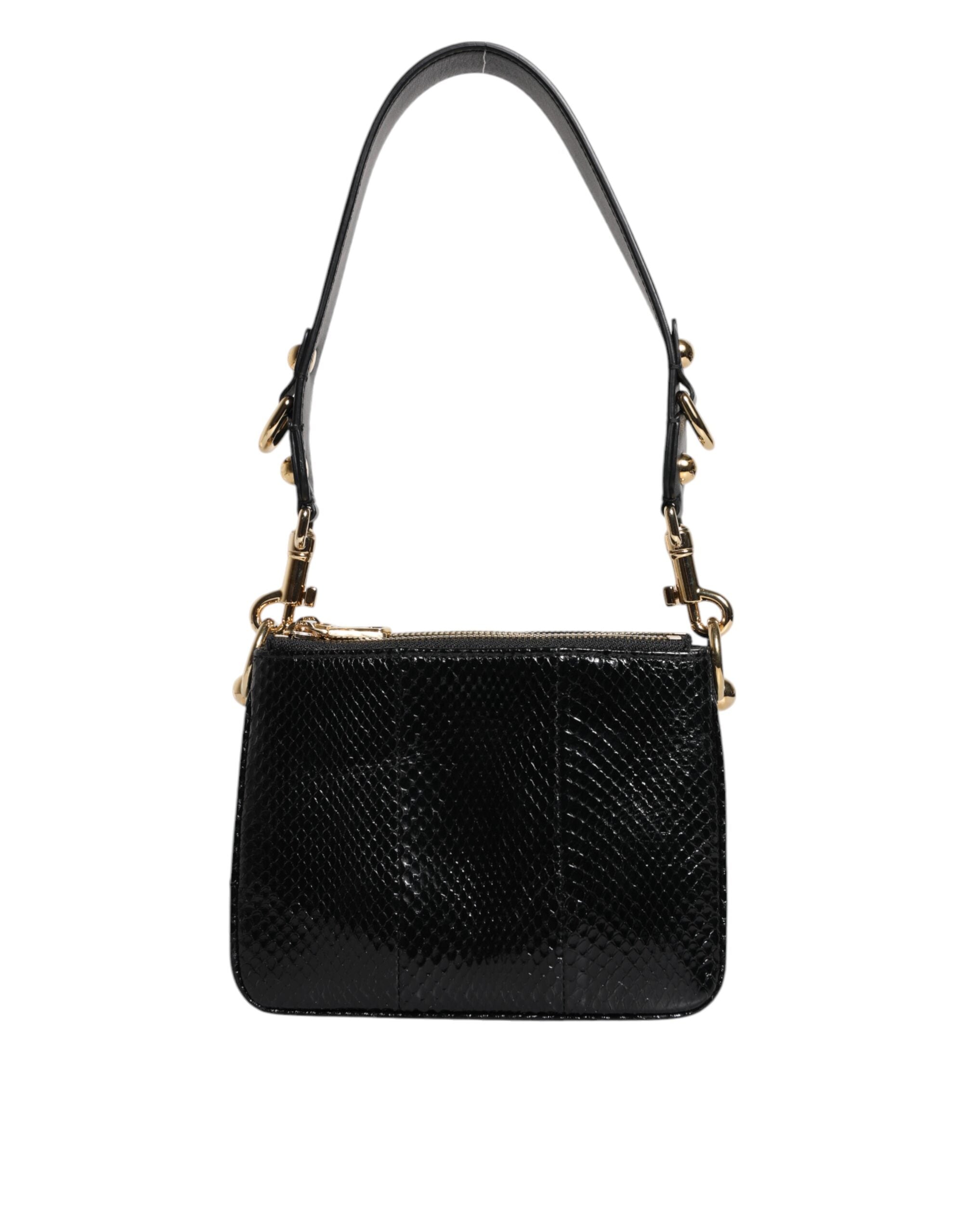 Dolce &amp; Gabbana – Schwarze Clutch aus exotischem Leder