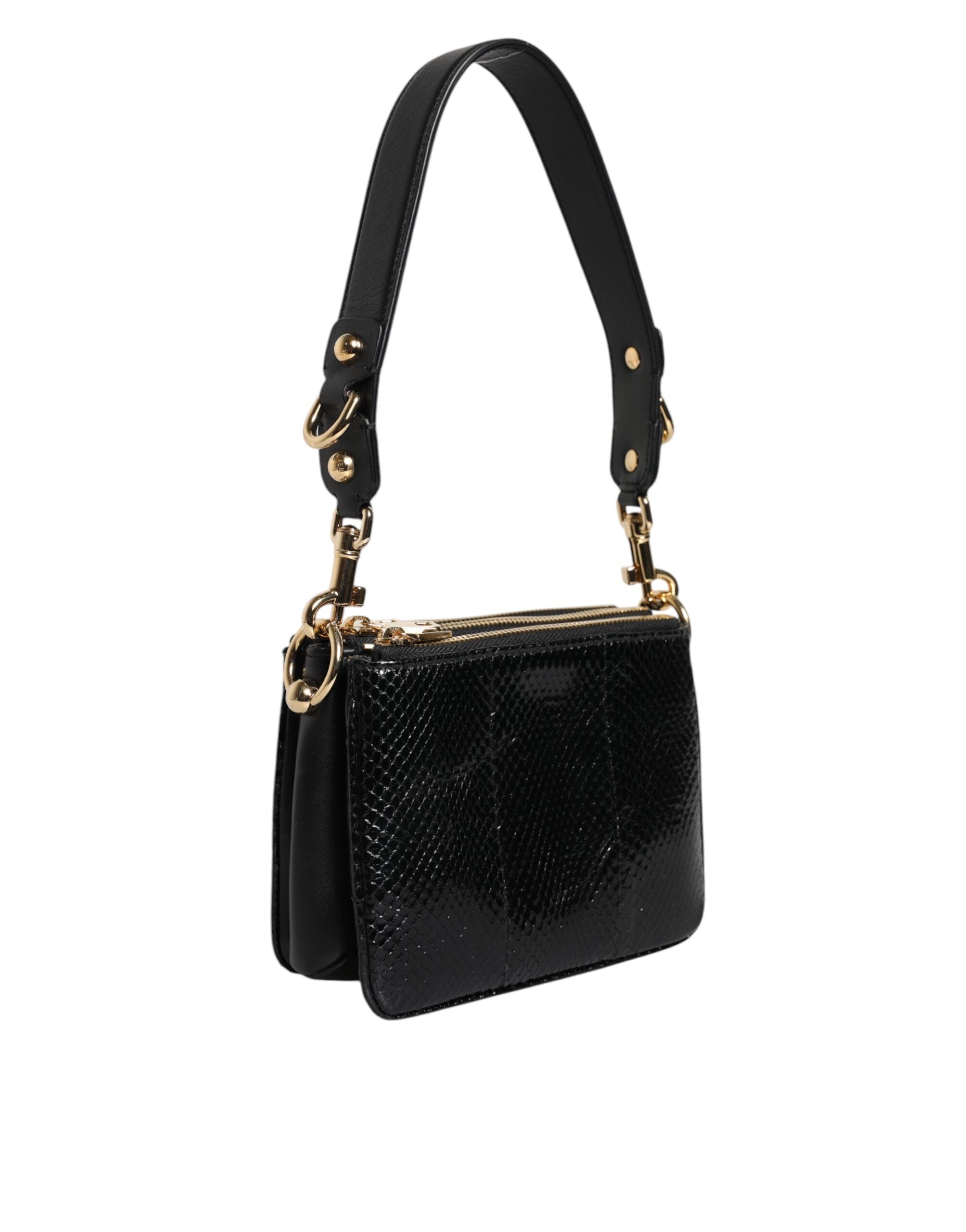 Dolce &amp; Gabbana – Schwarze Clutch aus exotischem Leder