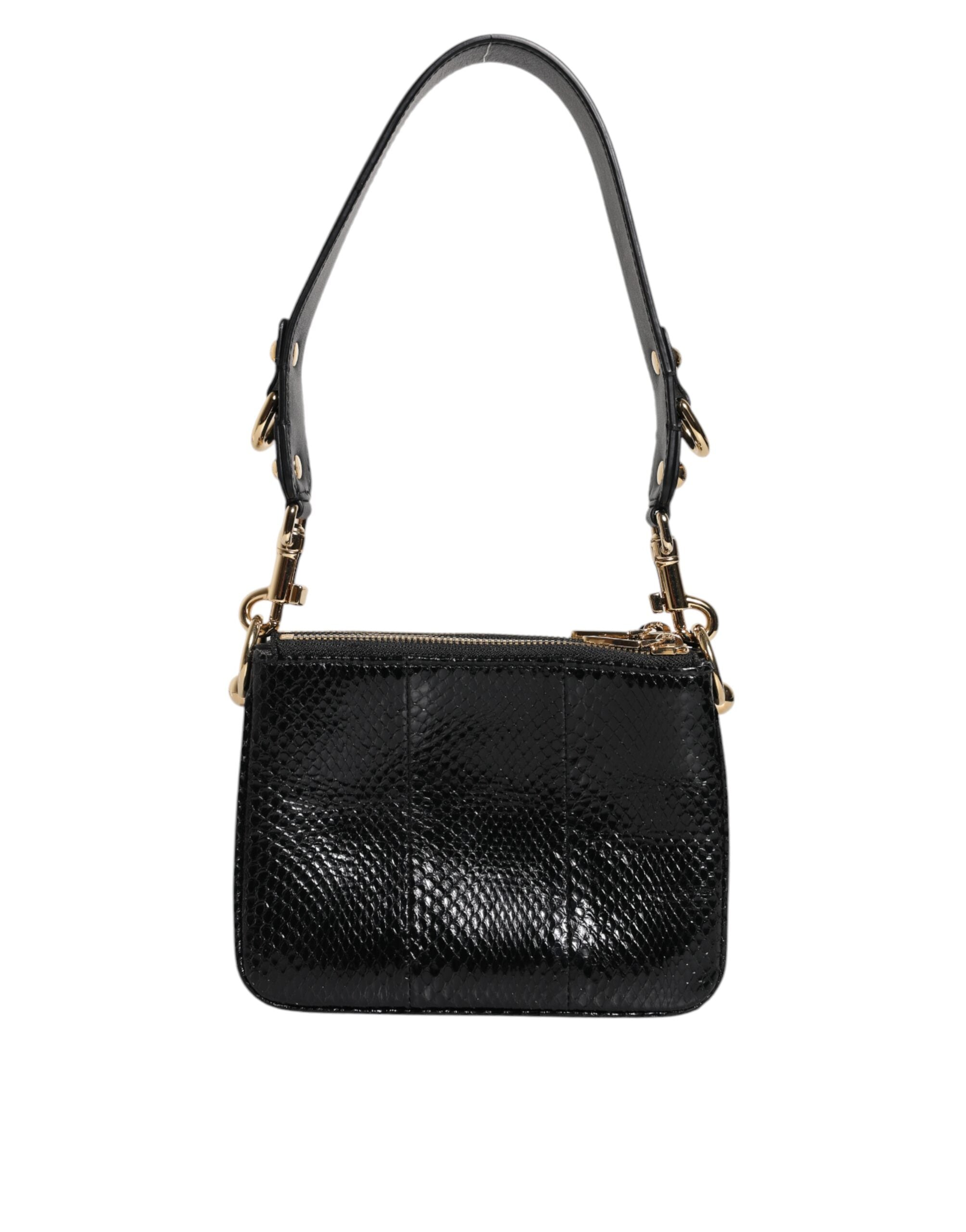 Dolce &amp; Gabbana – Schwarze Clutch aus exotischem Leder
