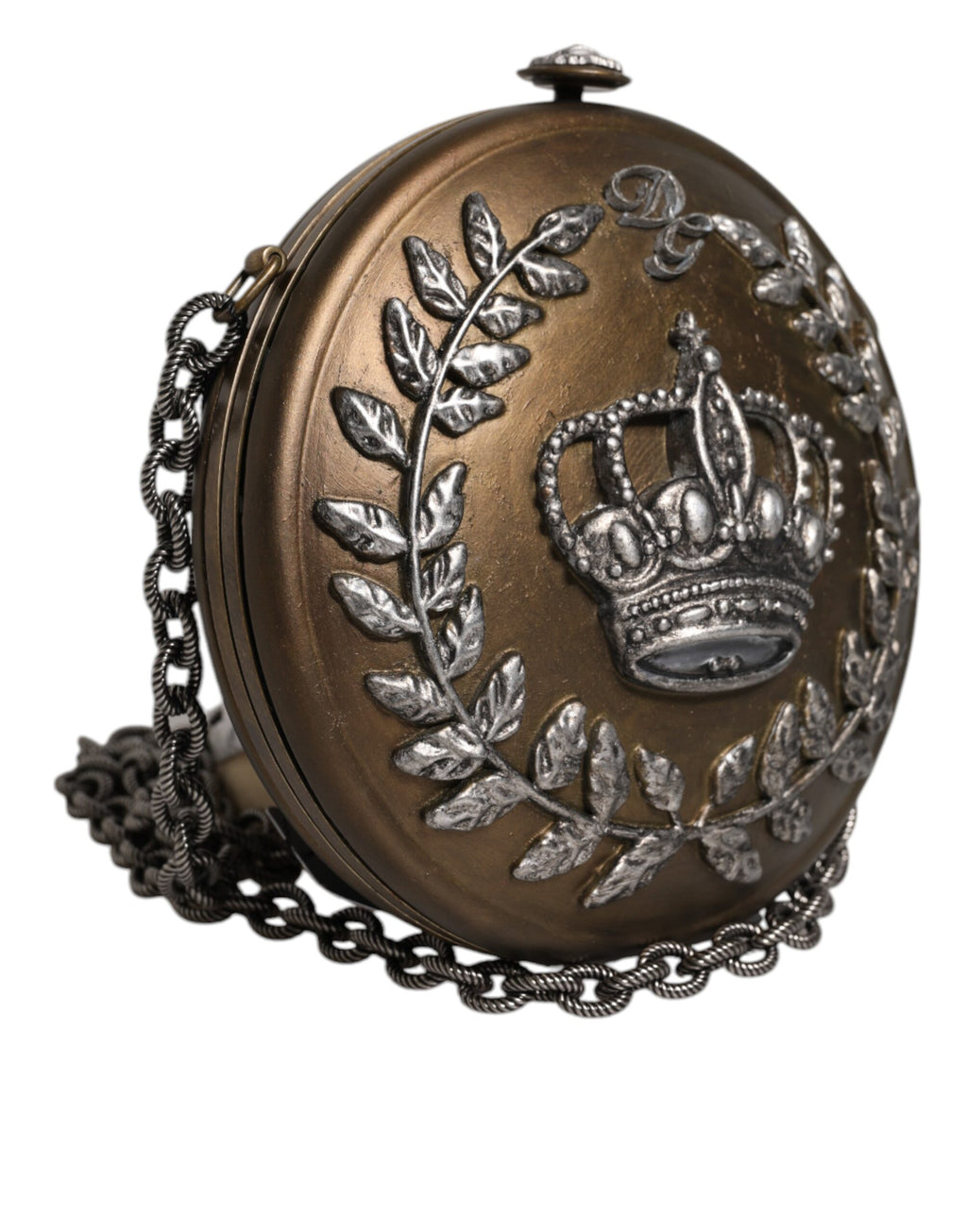 Dolce &amp; Gabbana – Clutch mit DG-Krone aus goldenem Messing und Metall