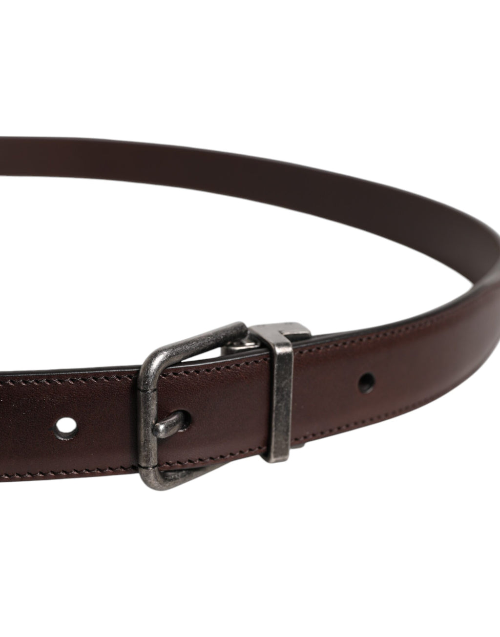 Dolce &amp; Gabbana Brauner Ledergürtel mit silberner Metallschnalle