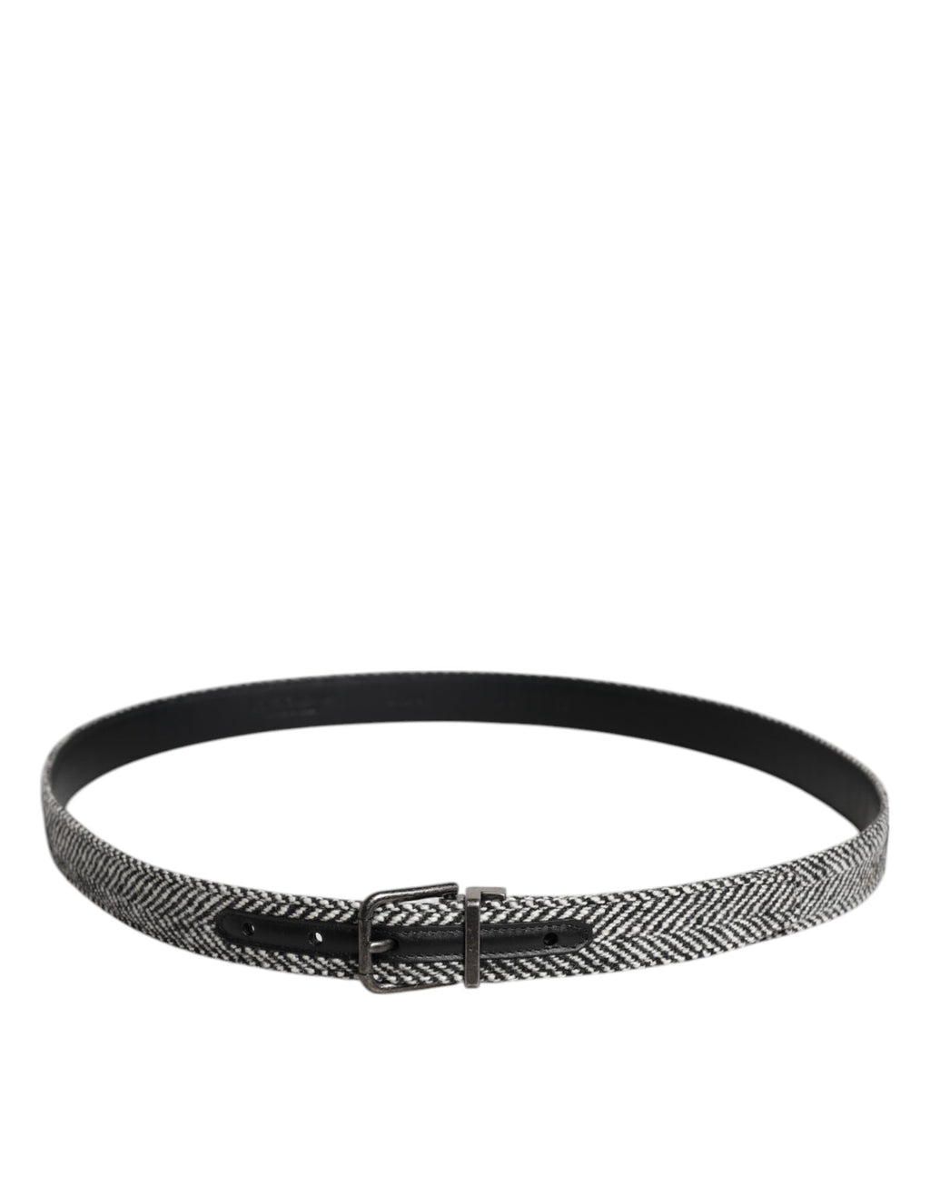 Dolce &amp; Gabbana – Gürtel mit schwarz-weiß-silberfarbener Metallschnalle