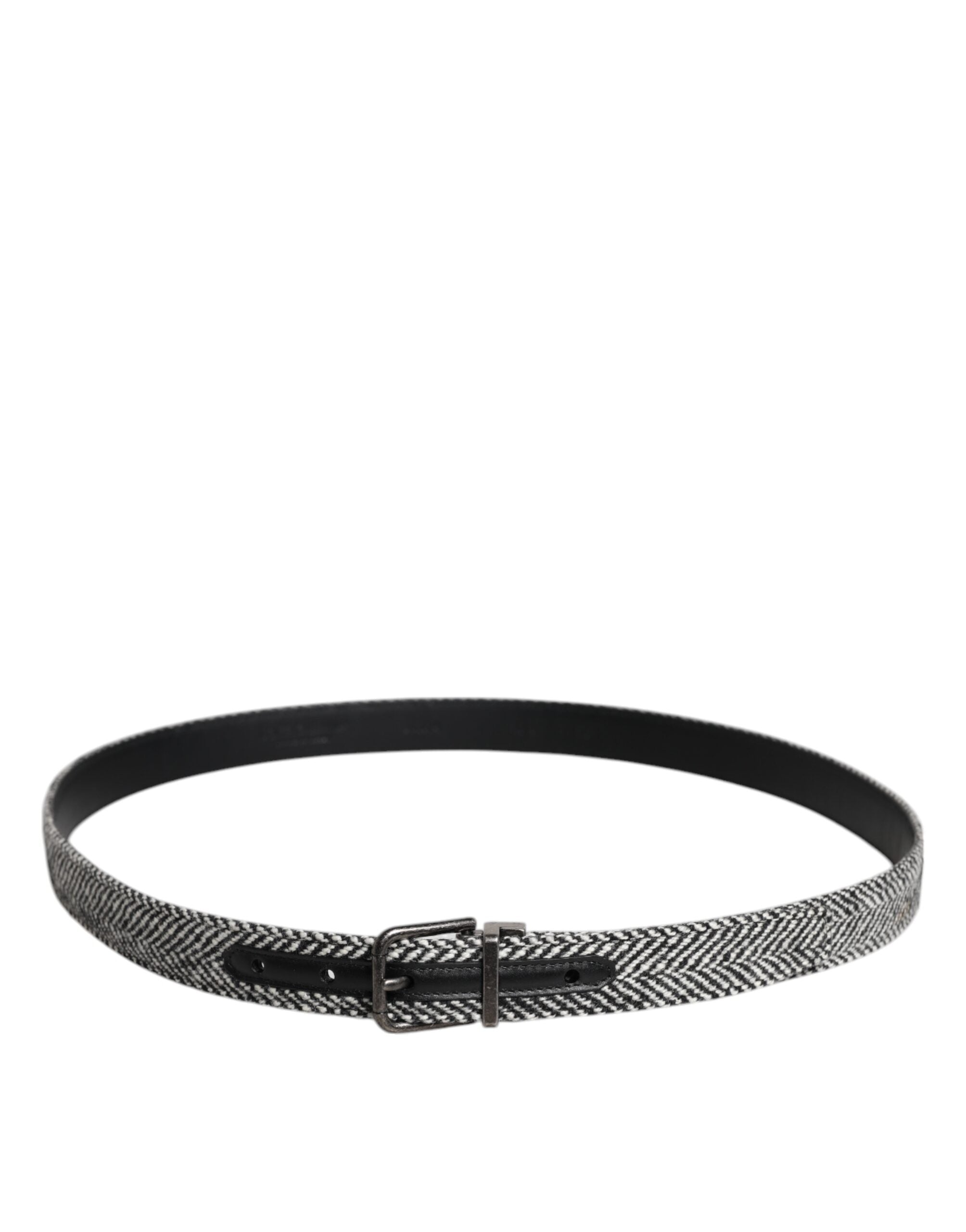 Dolce &amp; Gabbana – Gürtel mit schwarz-weiß-silberfarbener Metallschnalle