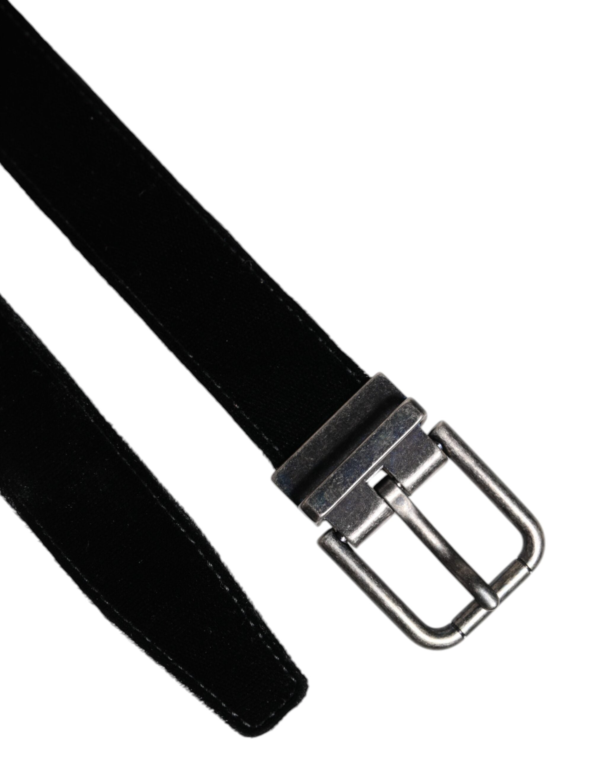 Dolce &amp; Gabbana Klassischer Gürtel aus schwarzem Leder mit Metallschnalle