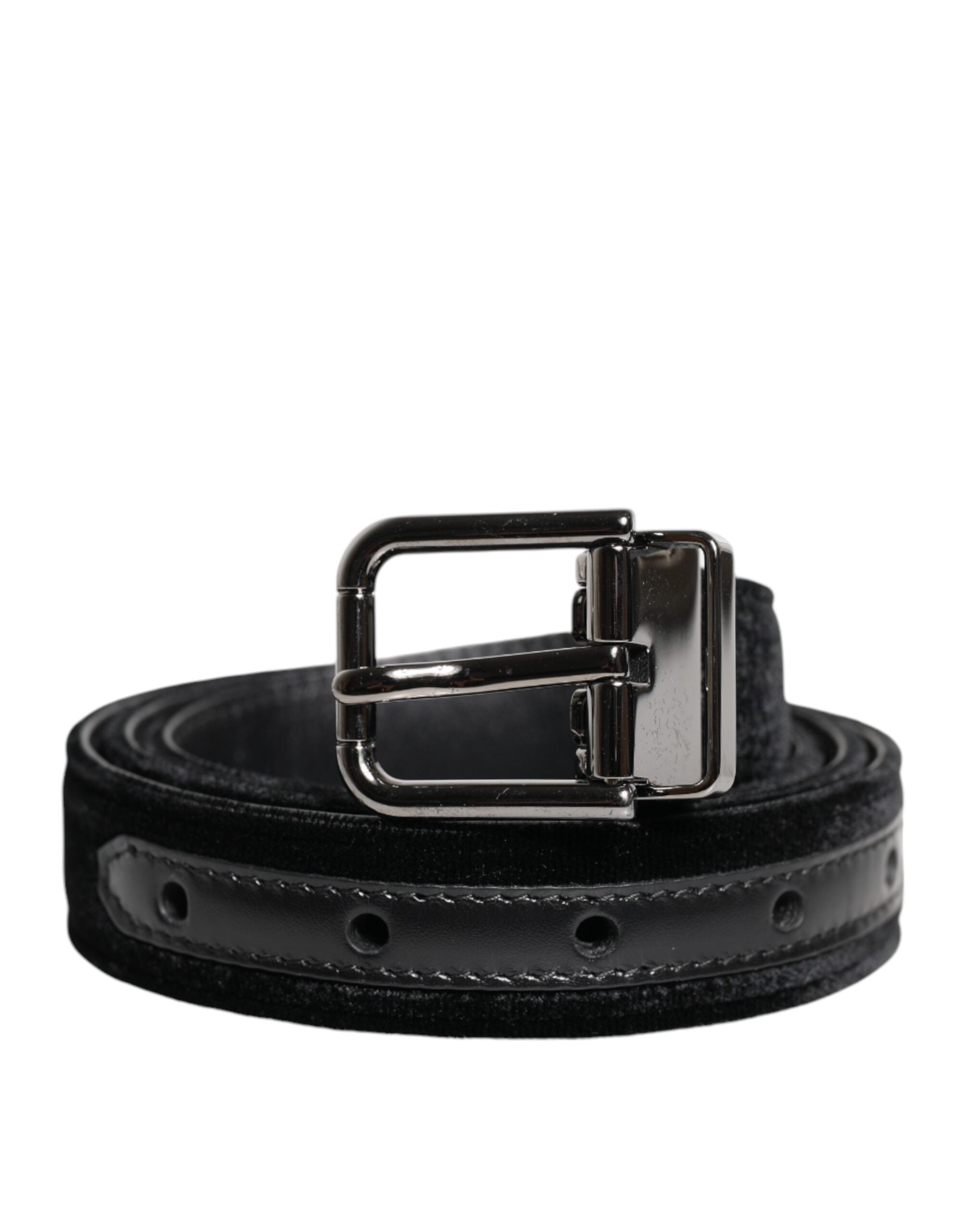 Dolce &amp; Gabbana Klassischer Gürtel aus schwarzem Leder mit Metallschnalle