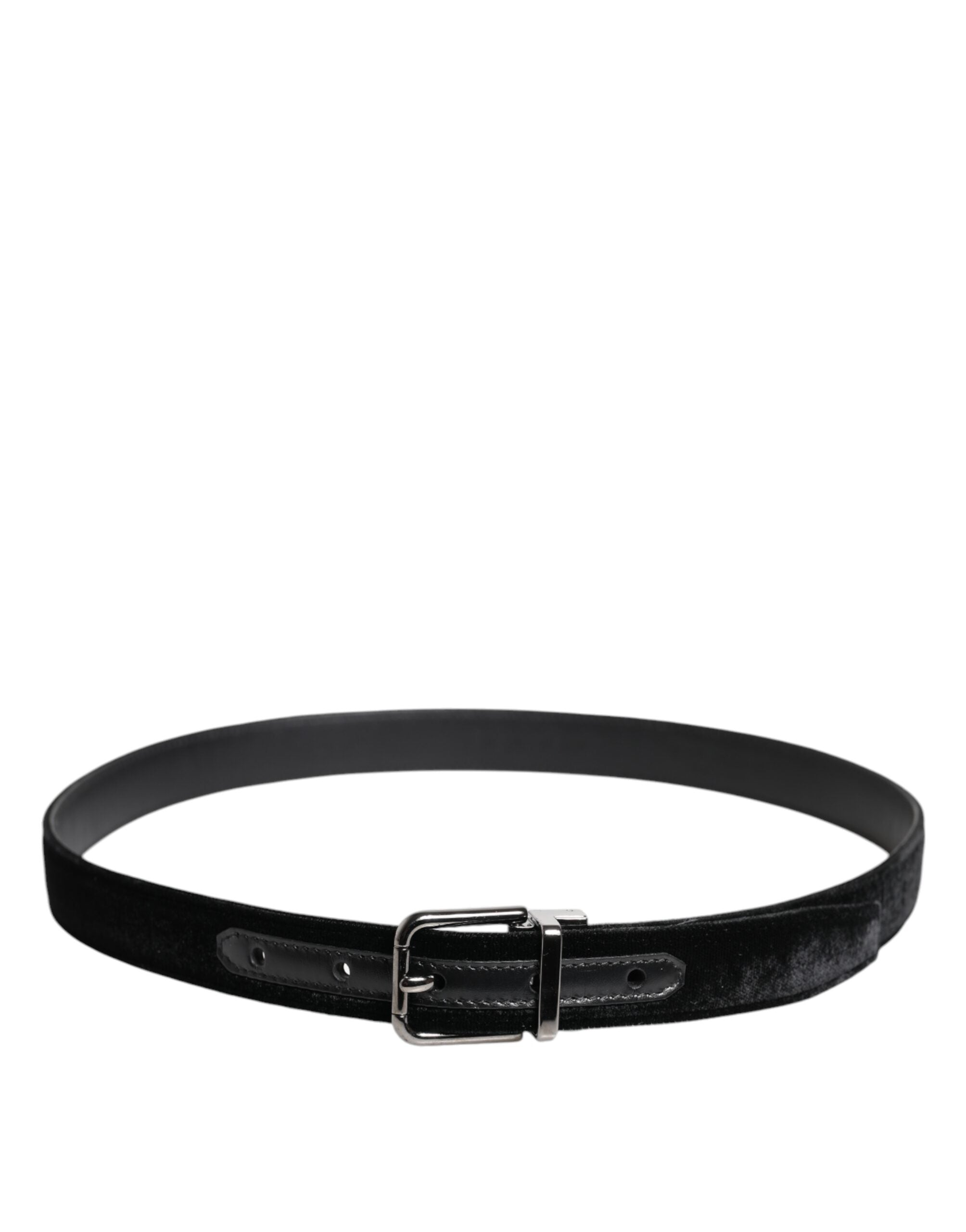 Dolce &amp; Gabbana Klassischer Gürtel aus schwarzem Leder mit Metallschnalle