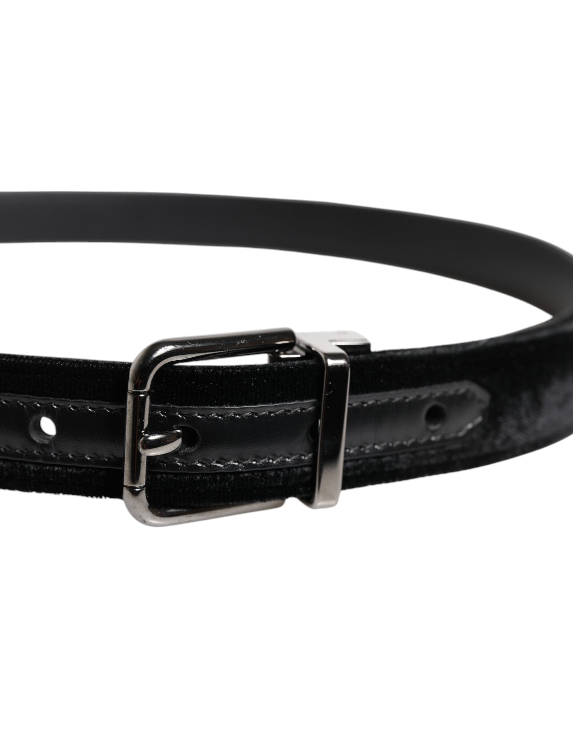 Dolce &amp; Gabbana Klassischer Gürtel aus schwarzem Leder mit Metallschnalle