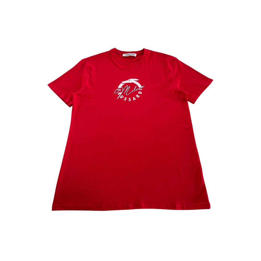 Trussardi Beachwear Red Cotton Men's T-Shirt