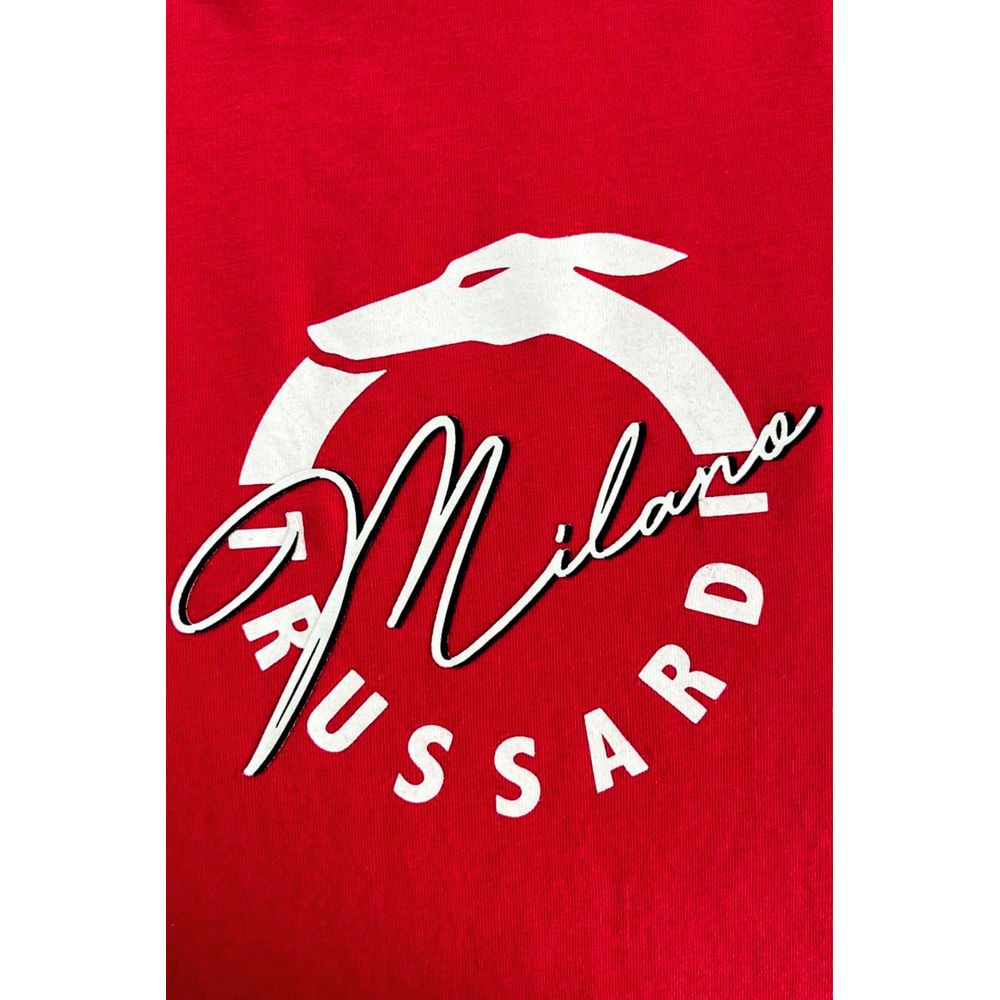 Trussardi Beachwear Red Cotton Men's T-Shirt