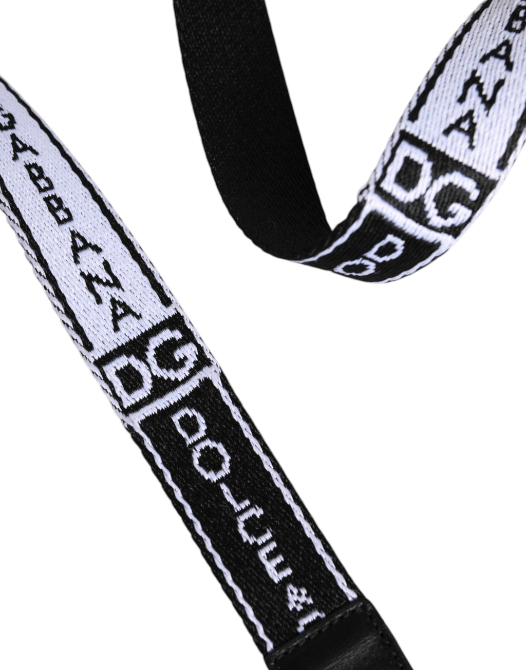 Dolce &amp; Gabbana Gürtel mit Metallschnalle und Logo in Schwarz und Weiß