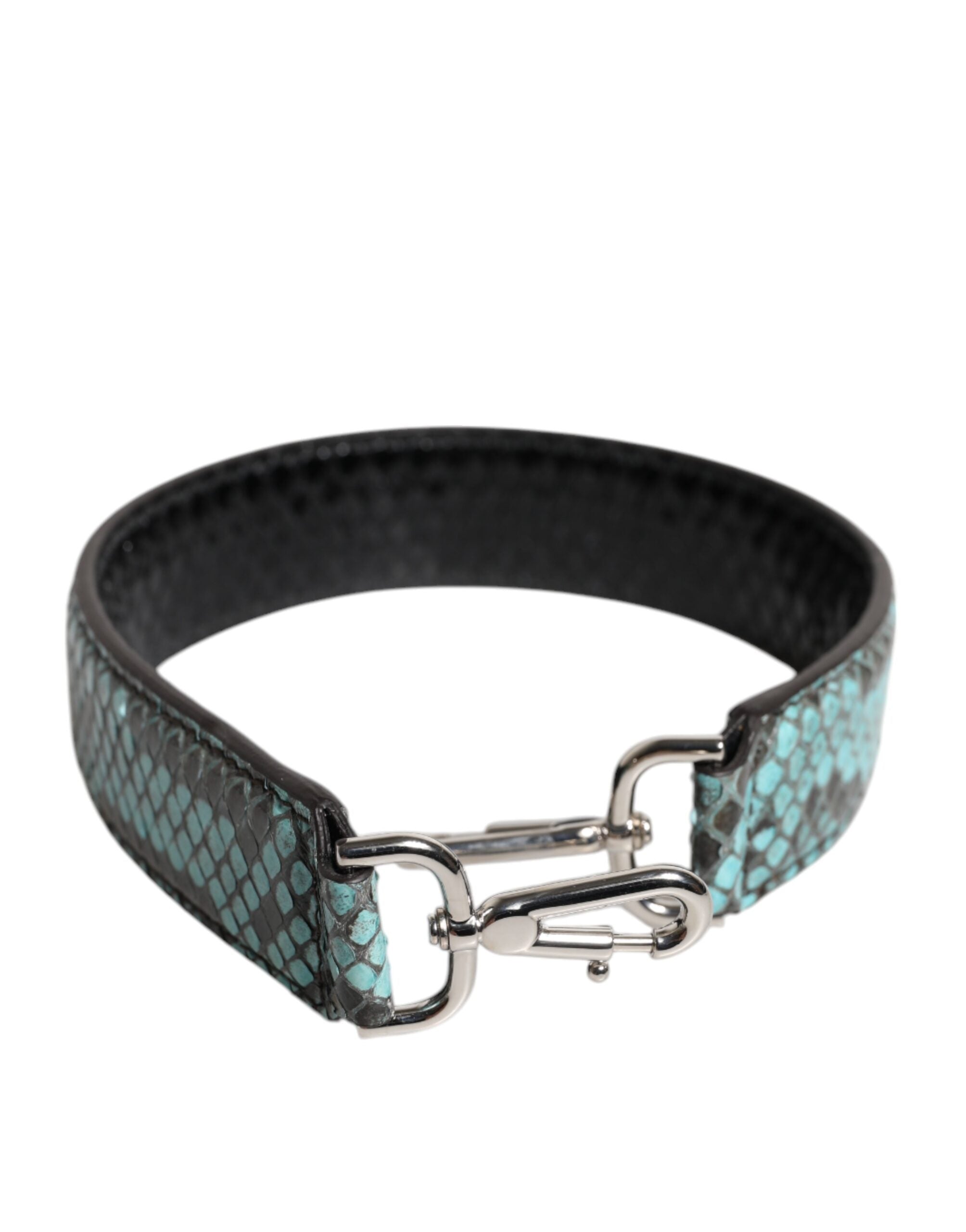 Dolce &amp; Gabbana Schwarz Blau Exotische Ledertasche Schultergurt
