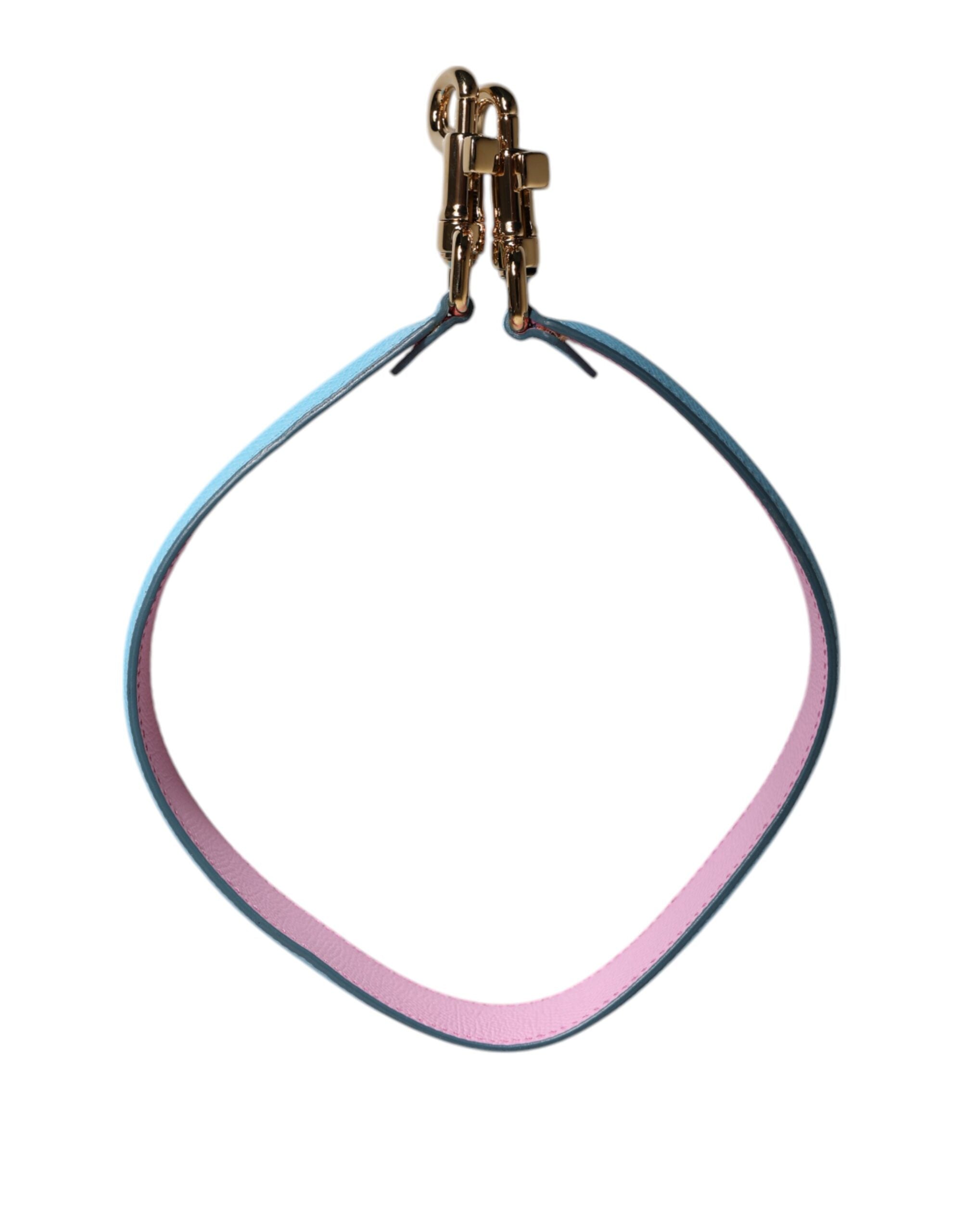 Dolce &amp; Gabbana Pink Blau Leder Griff Tasche Schultergurt
