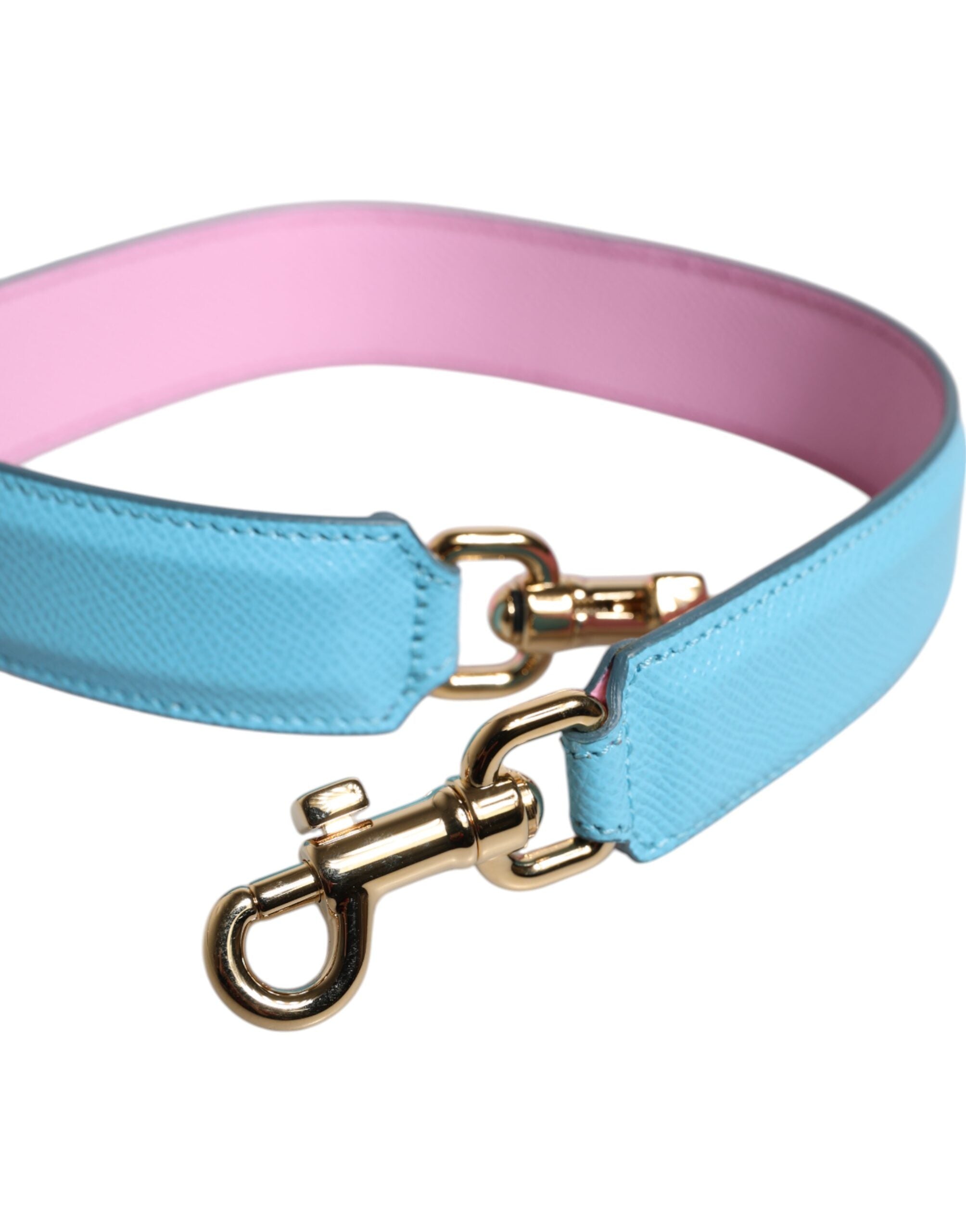 Dolce &amp; Gabbana Pink Blau Leder Griff Tasche Schultergurt