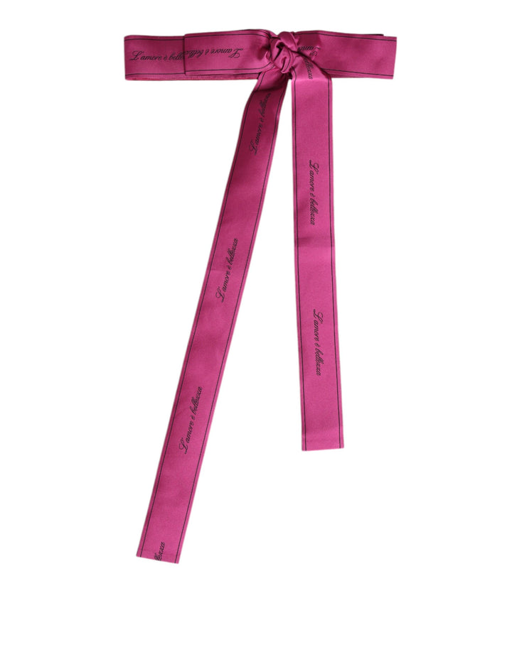 Dolce &amp; Gabbana – Rosa Taillenband mit breiter Schleife und Logo