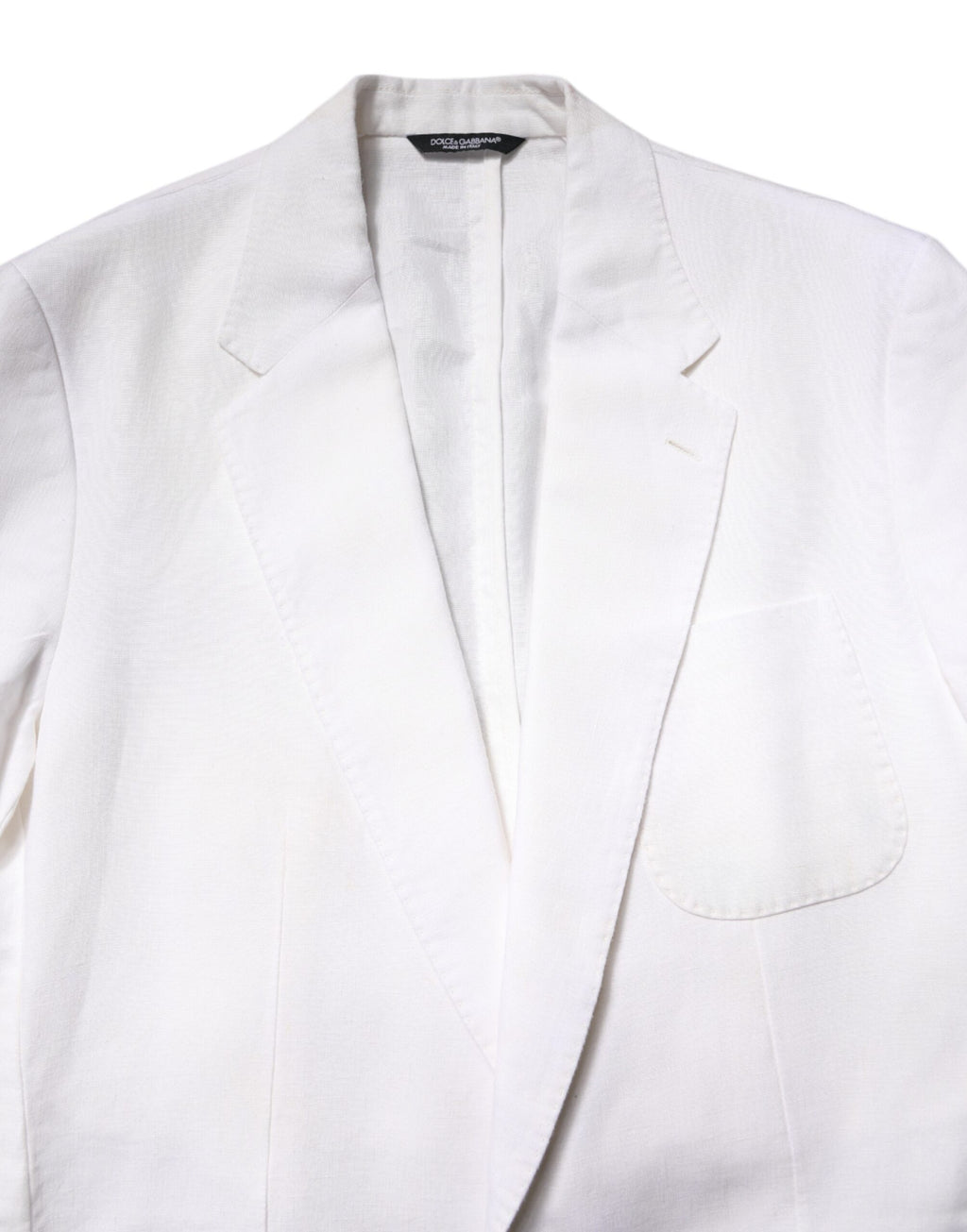 Dolce &amp; Gabbana Weißer einreihiger Herrenmantel Blazeranzug