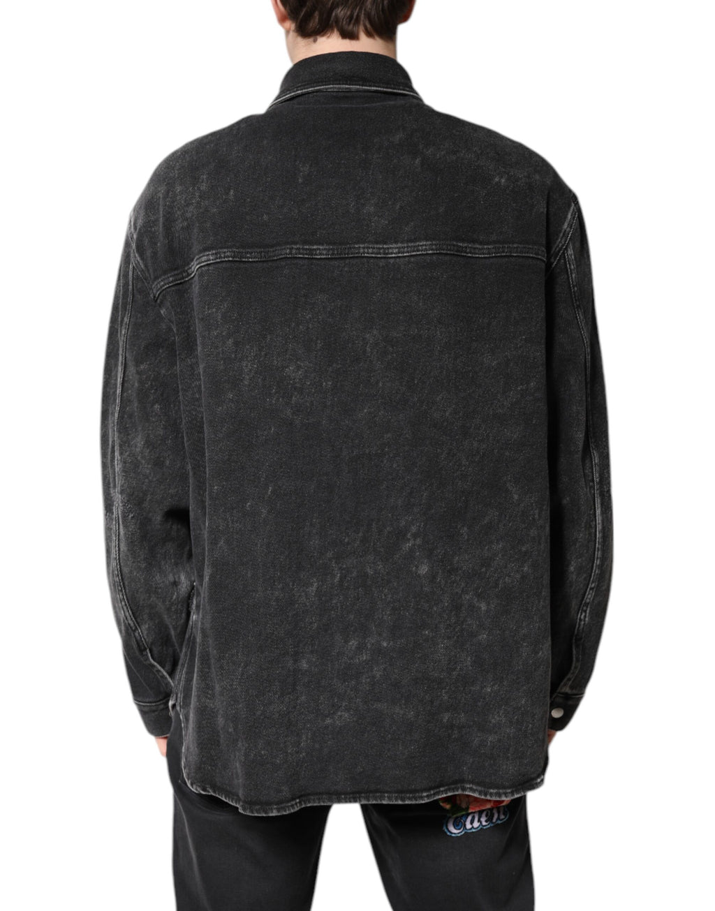 Dolce & Gabbana Black Logo Cotton Stretch Denim Jacket