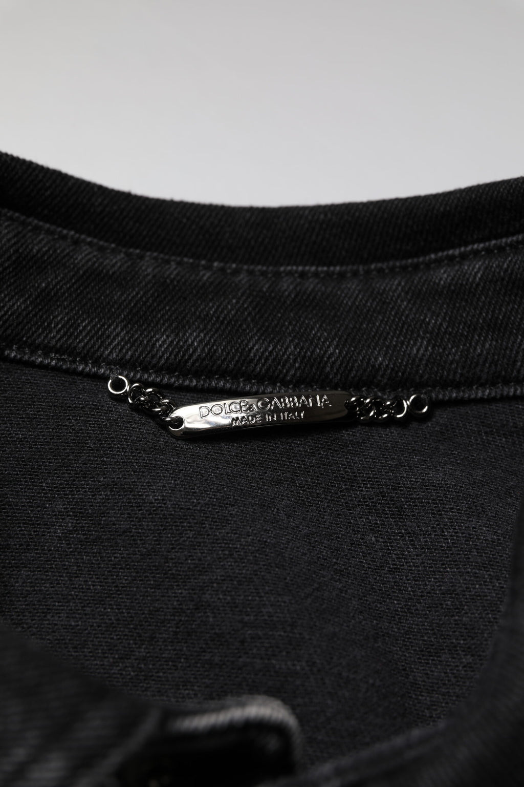 Dolce & Gabbana Black Logo Cotton Stretch Denim Jacket