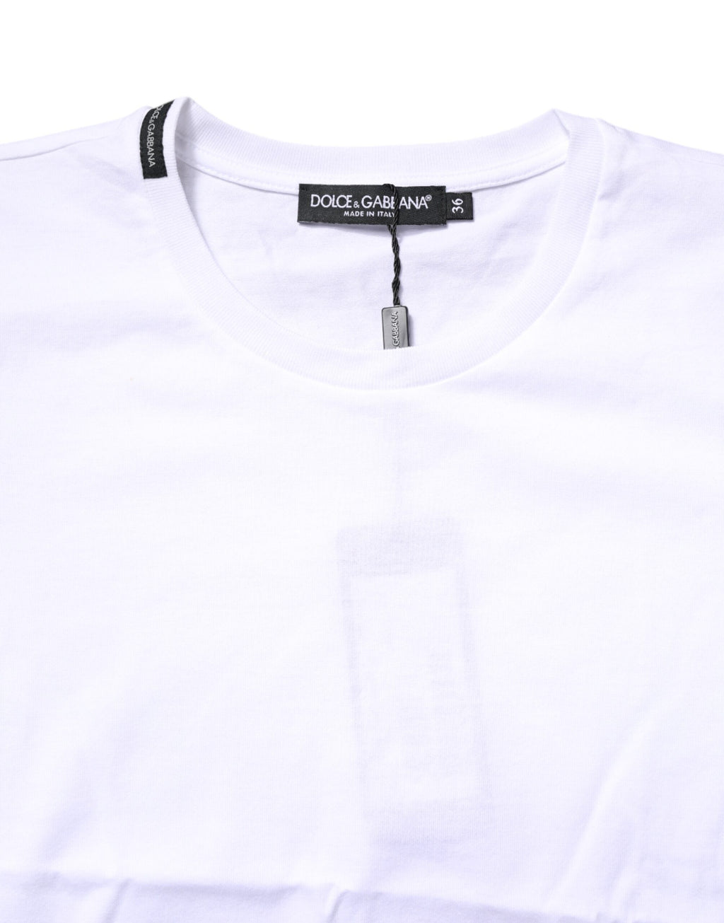 Dolce & Gabbana White Cotton Crew Neck Short Sleeves T-shirt