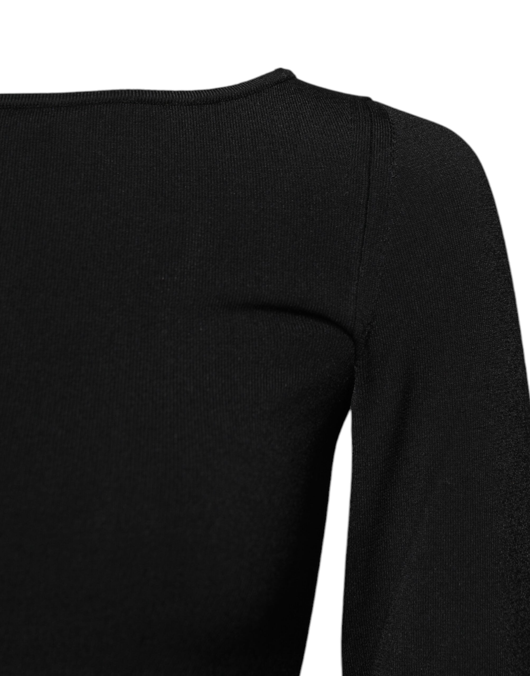 Dolce & Gabbana Black Viscose Long Sleeves Pullover Top