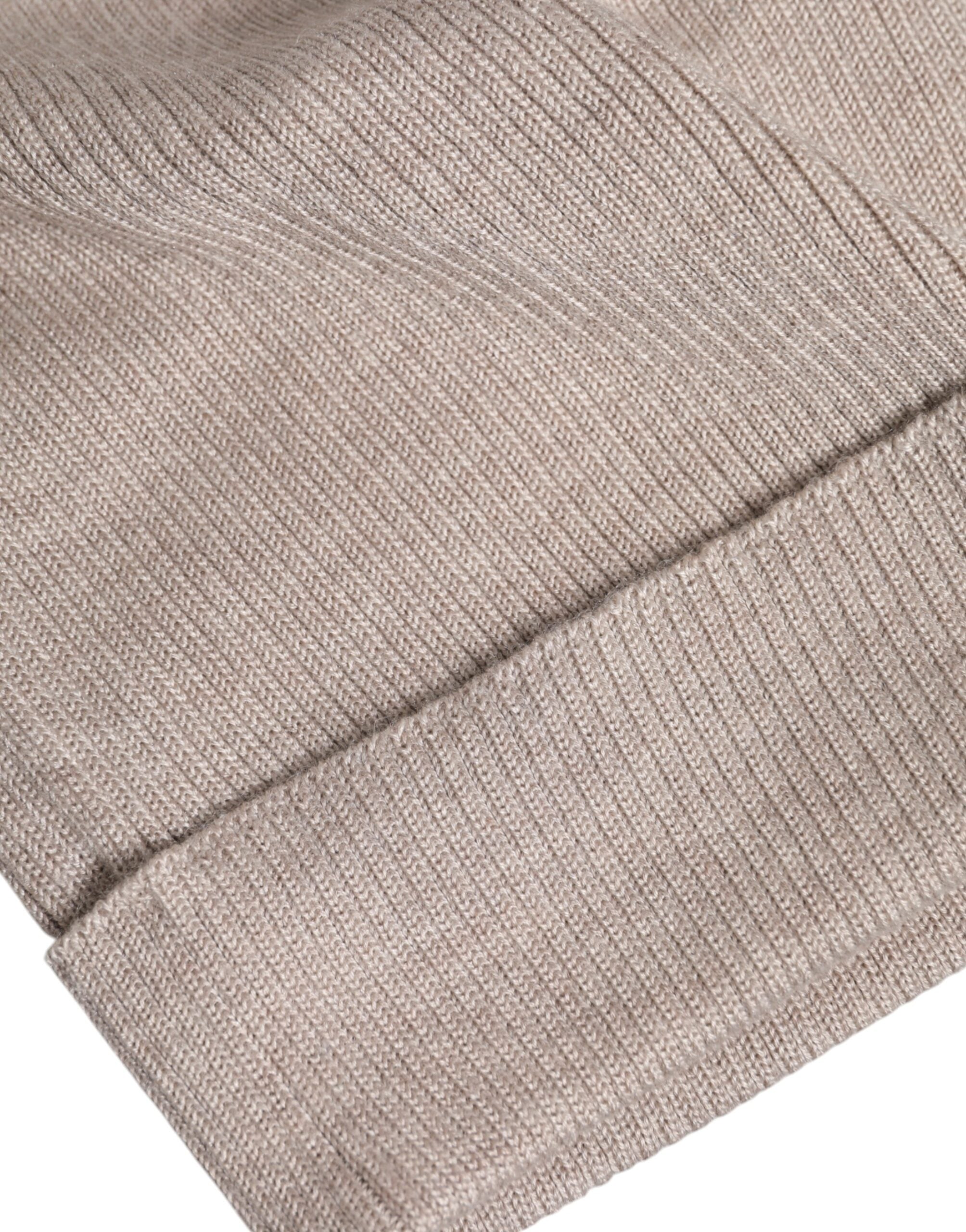 Dolce &amp; Gabbana Beige Kaschmir Strick-Wintermütze