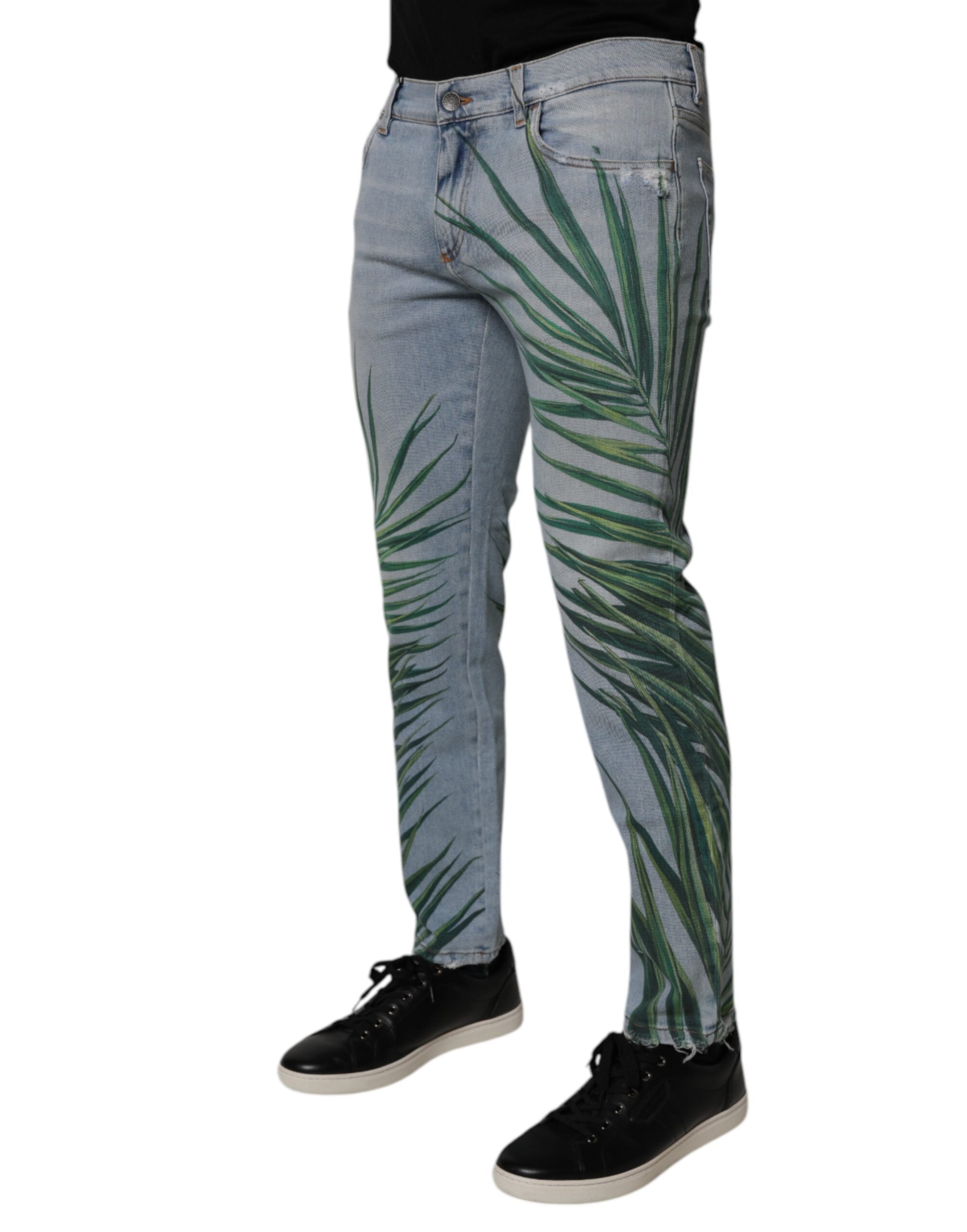 Dolce &amp; Gabbana Hellblaue Baumwoll-Klassiker-Jeans für Herren