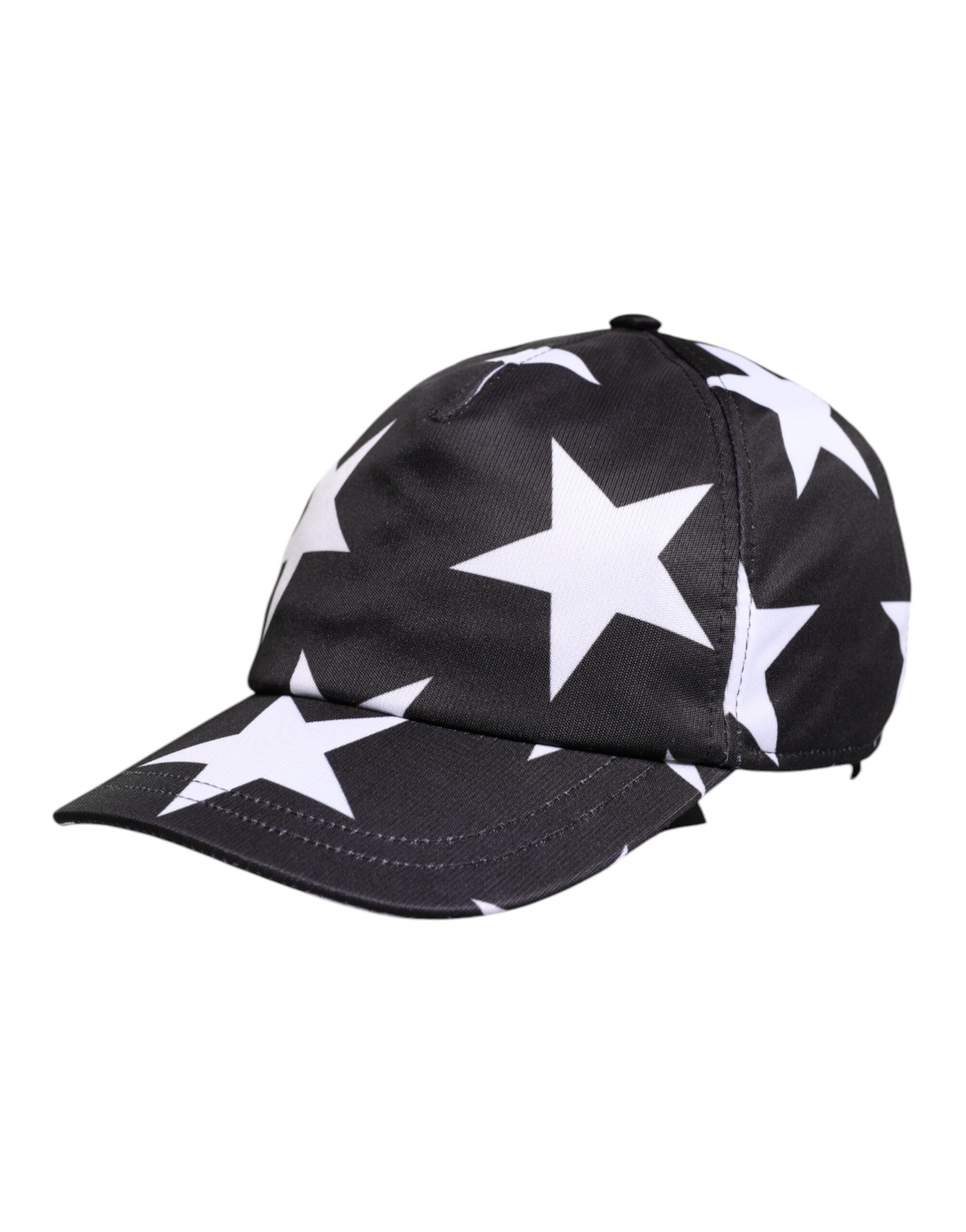 Dolce &amp; Gabbana Schwarze Baseballkappe aus Polyester mit Sternenmuster
