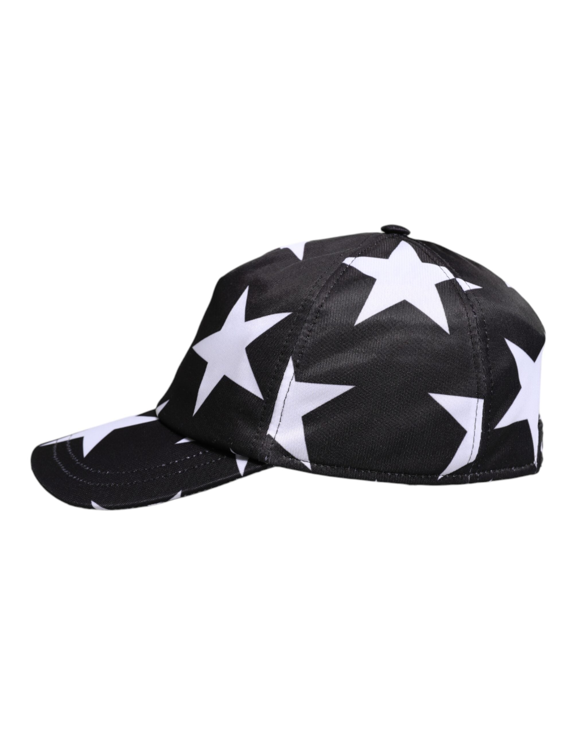 Dolce &amp; Gabbana Schwarze Baseballkappe aus Polyester mit Sternenmuster