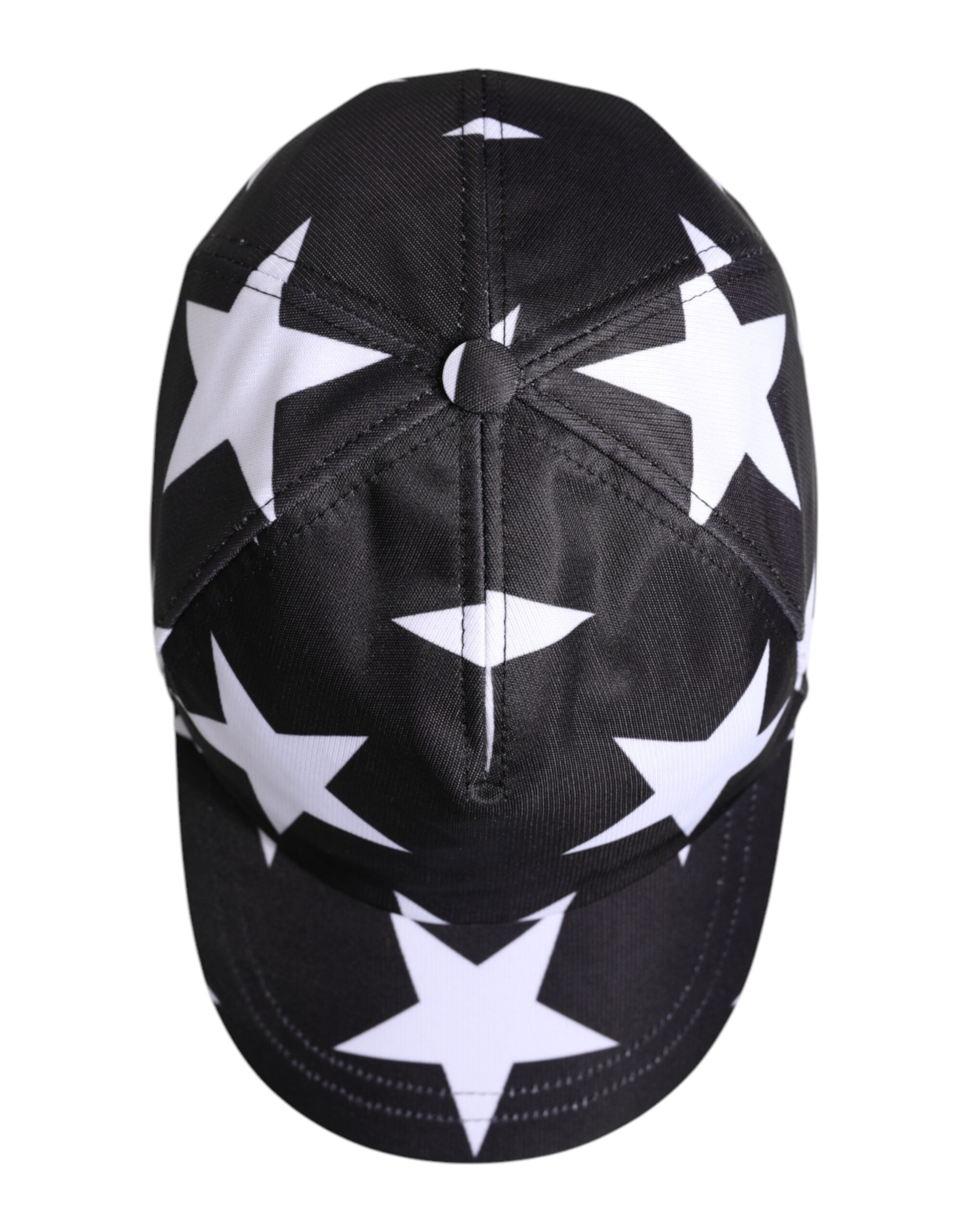 Dolce &amp; Gabbana Schwarze Baseballkappe aus Polyester mit Sternenmuster