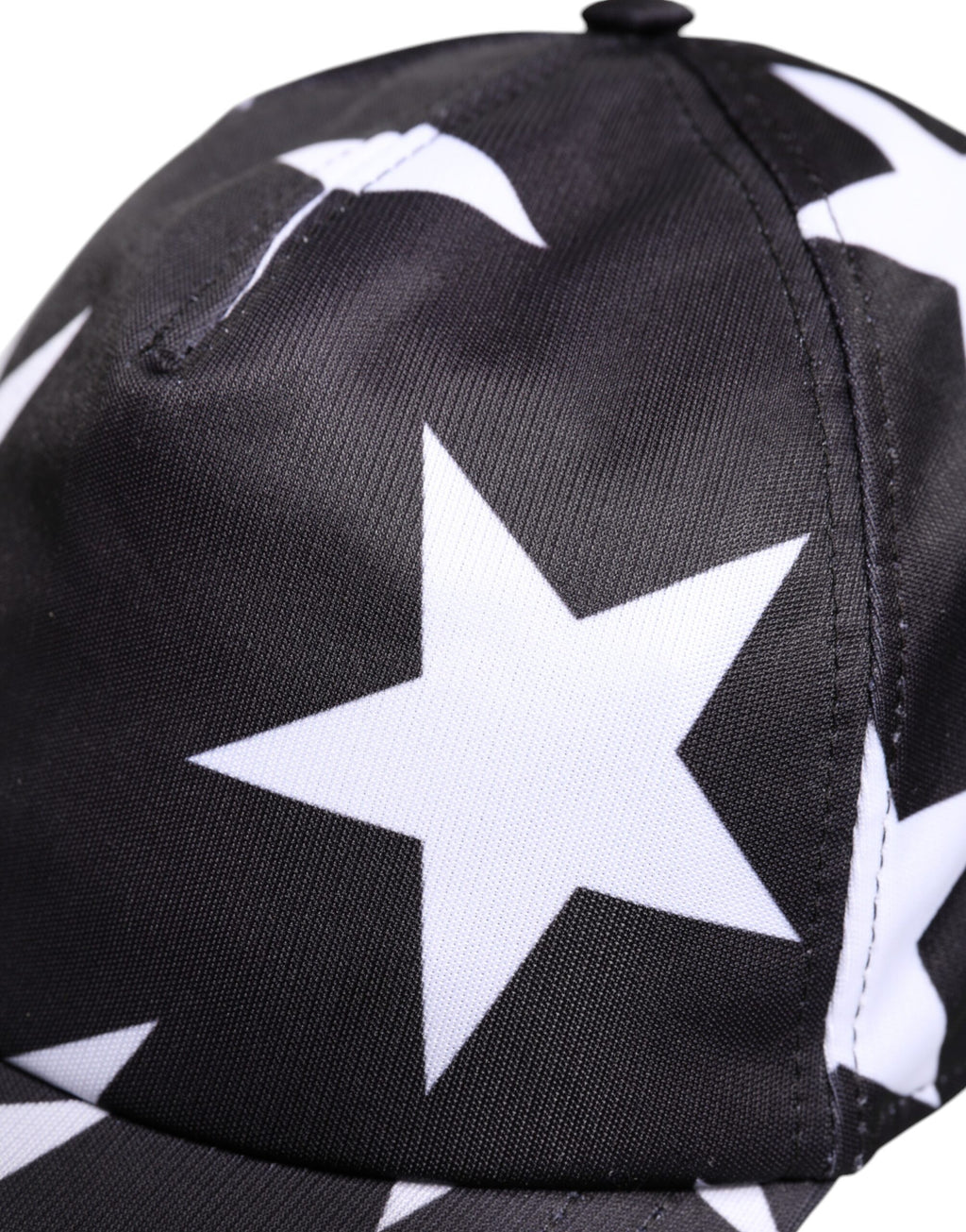 Dolce &amp; Gabbana Schwarze Baseballkappe aus Polyester mit Sternenmuster