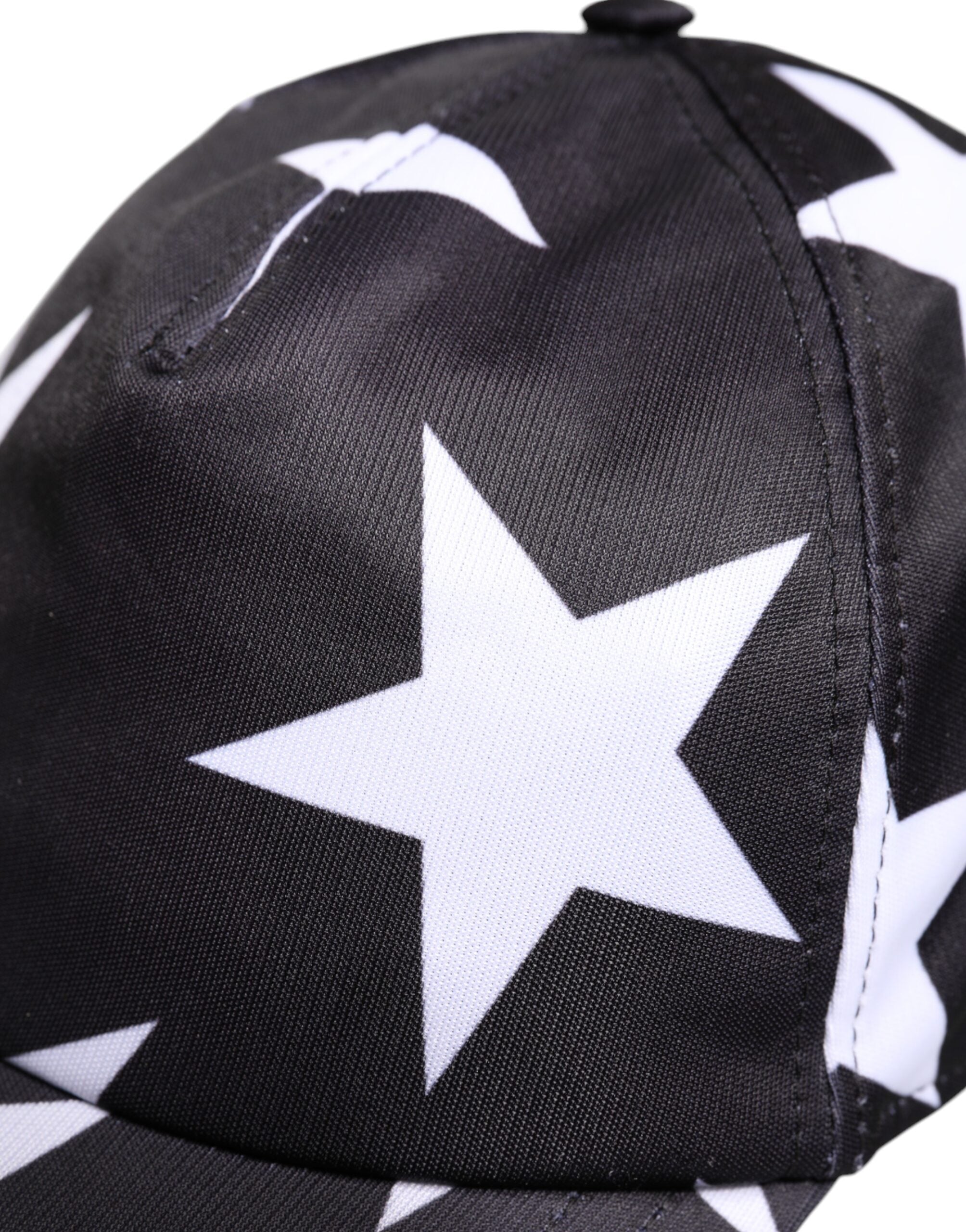 Dolce &amp; Gabbana Schwarze Baseballkappe aus Polyester mit Sternenmuster